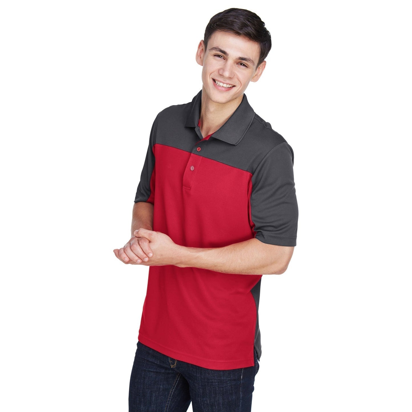 Black/Carbon Polo Shirt - Core 365 - Moisture-Wicking