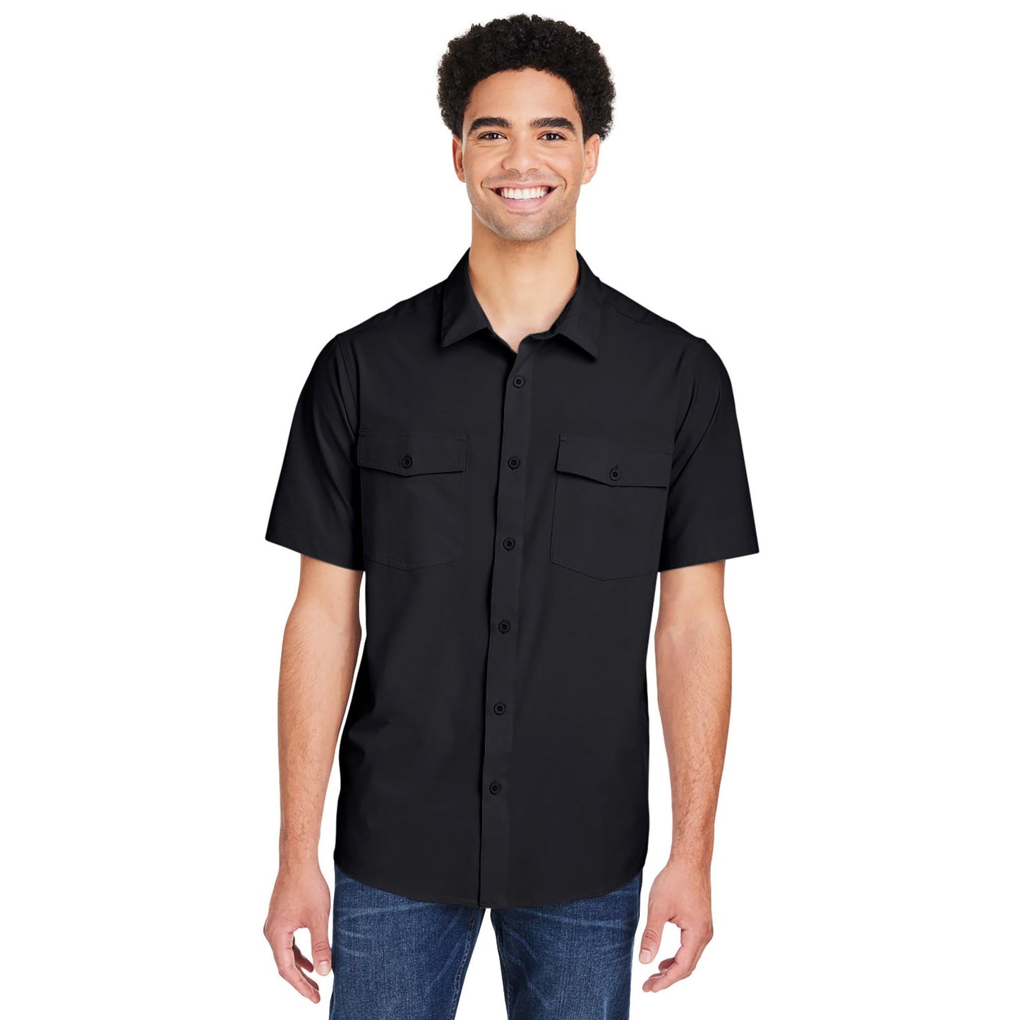 Black Button Up Shirts - Core 365 - Quick Dry Performance