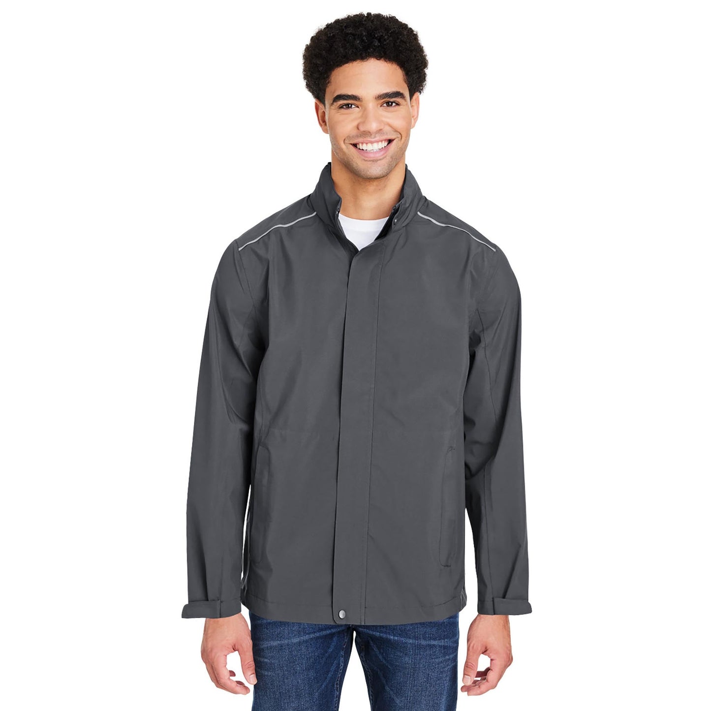 Black Packable Jacket - Core 365 - Waterproof Design