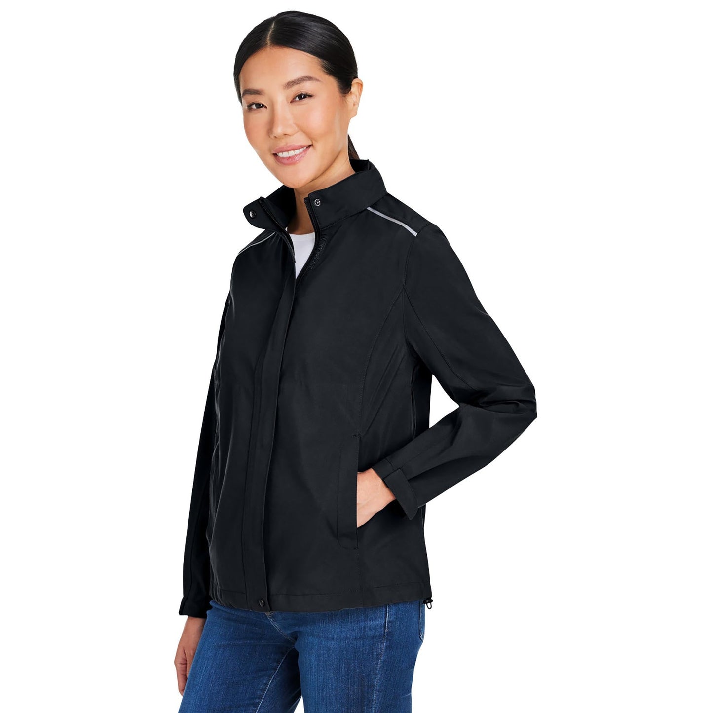 Black Packable Jacket - Core 365 - Waterproof Design