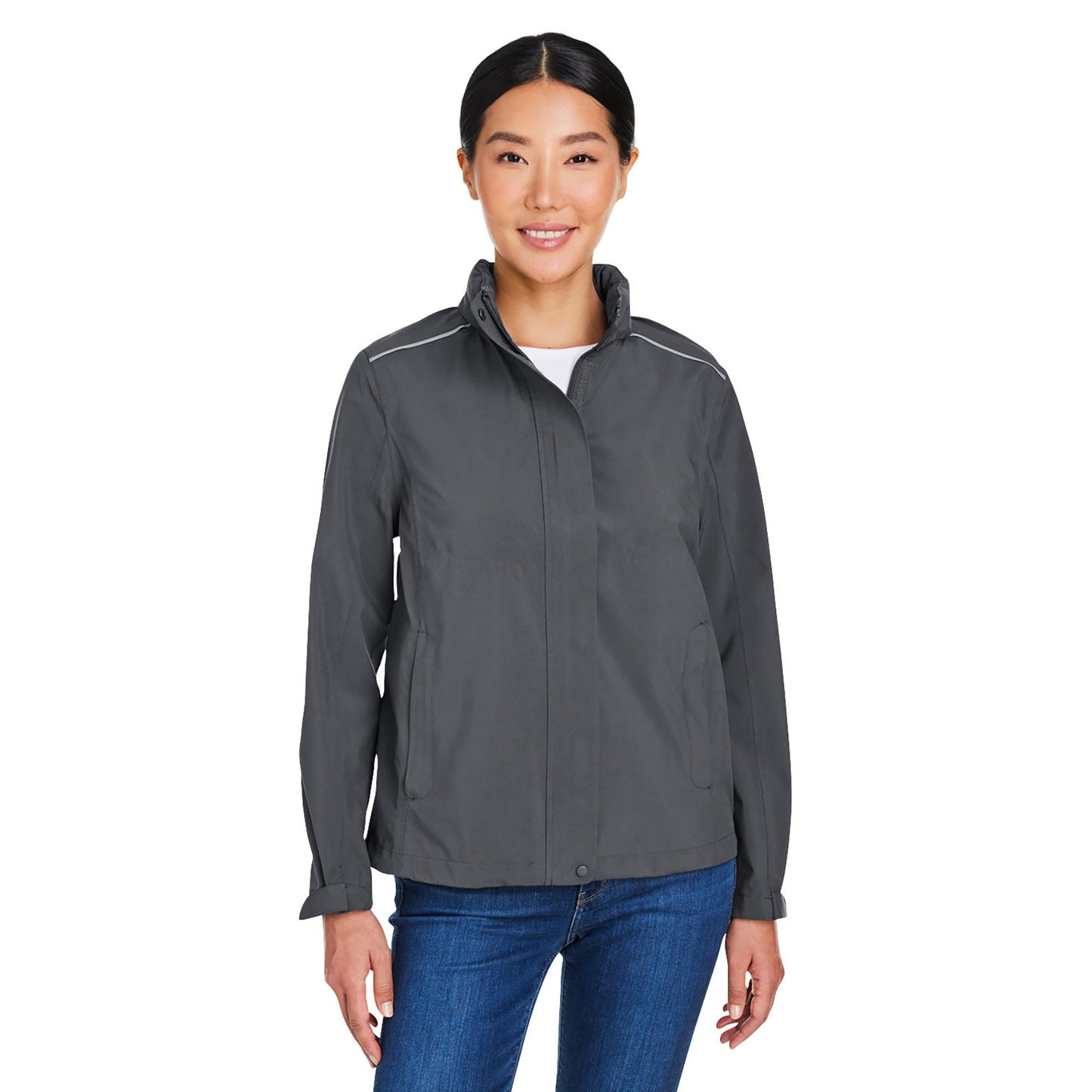 Black Packable Jacket - Core 365 - Waterproof Design
