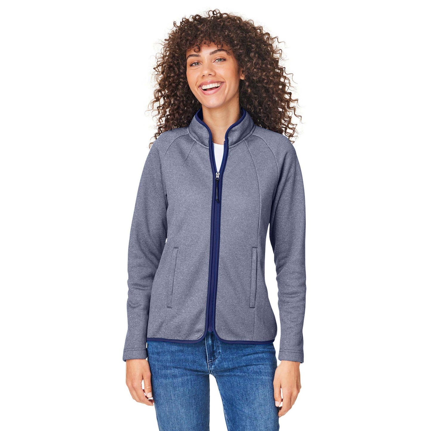Black/White Jackets - Core 365 - Heathered Stripe Design