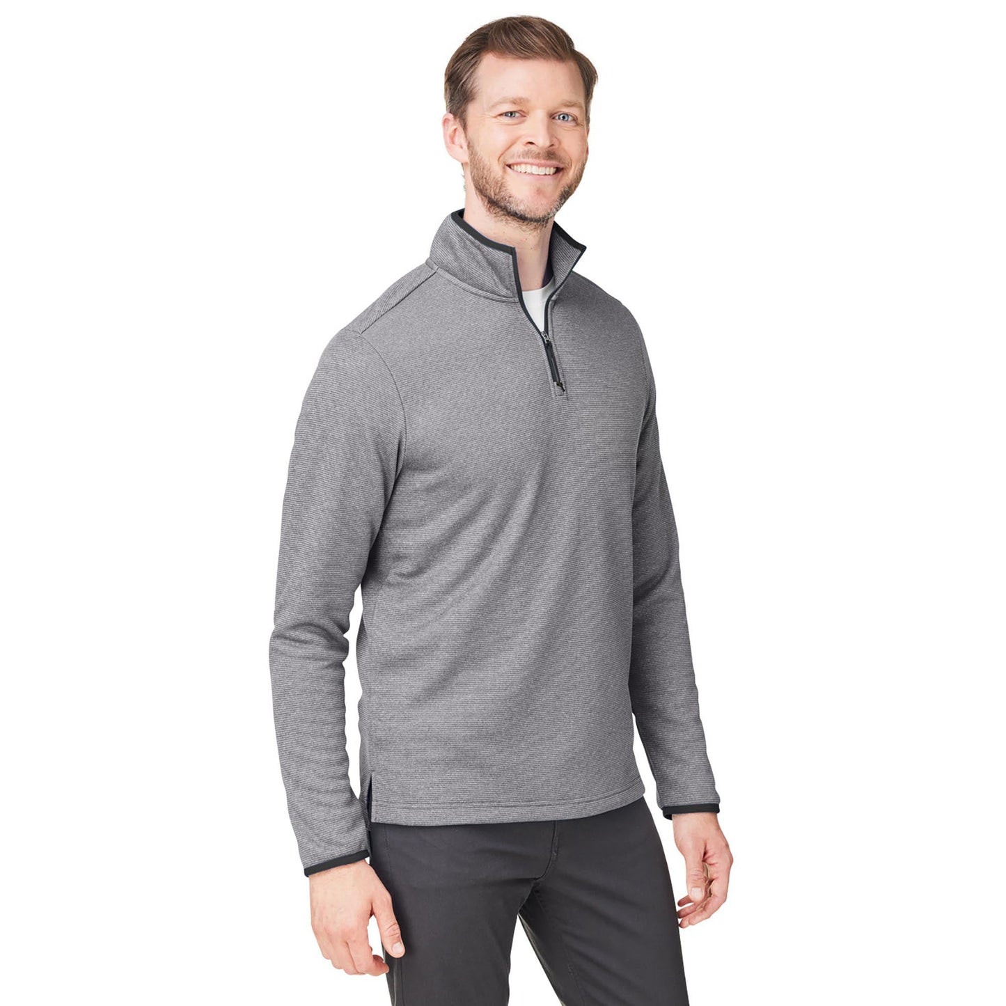 Black/White Jacket - Core 365 - Heathered Stripe Design