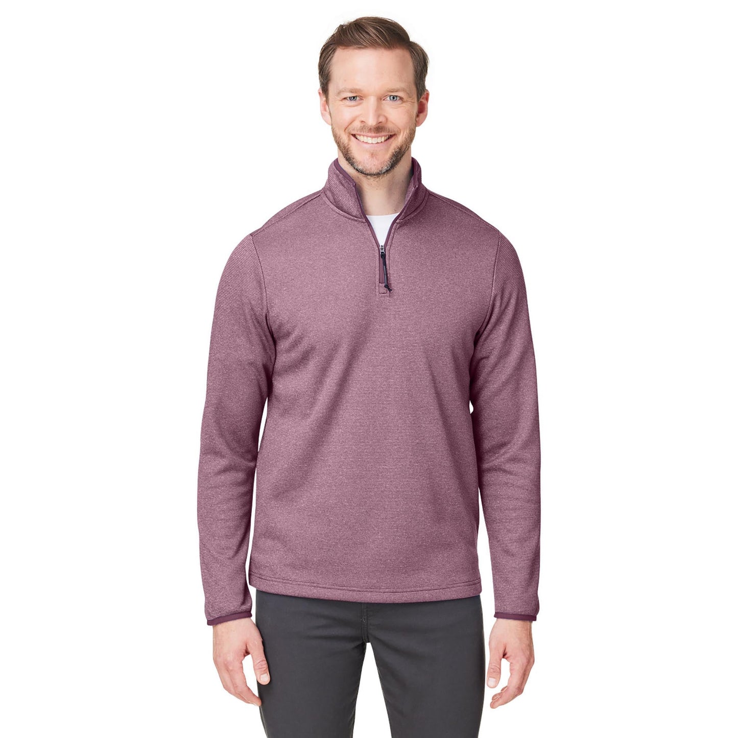 Black/White Jacket - Core 365 - Heathered Stripe Design