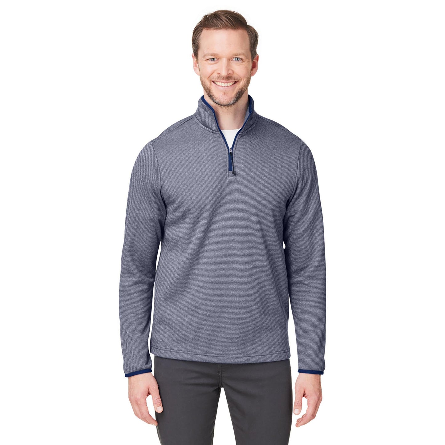 Black/White Jacket - Core 365 - Heathered Stripe Design