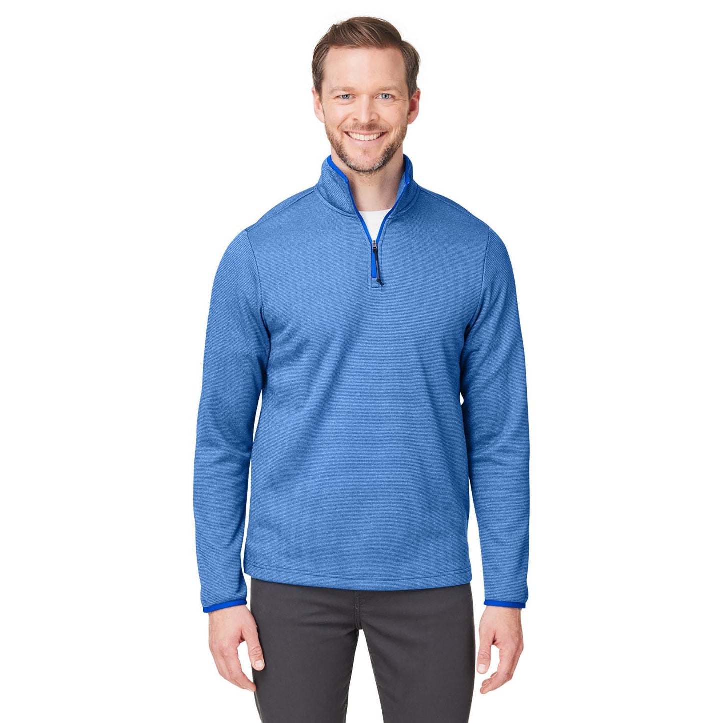 Black/White Jacket - Core 365 - Heathered Stripe Design