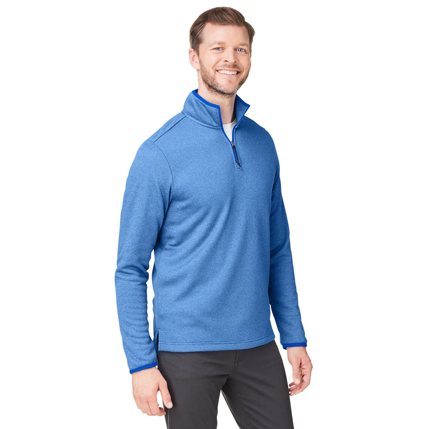 Black/White Jacket - Core 365 - Heathered Stripe Design