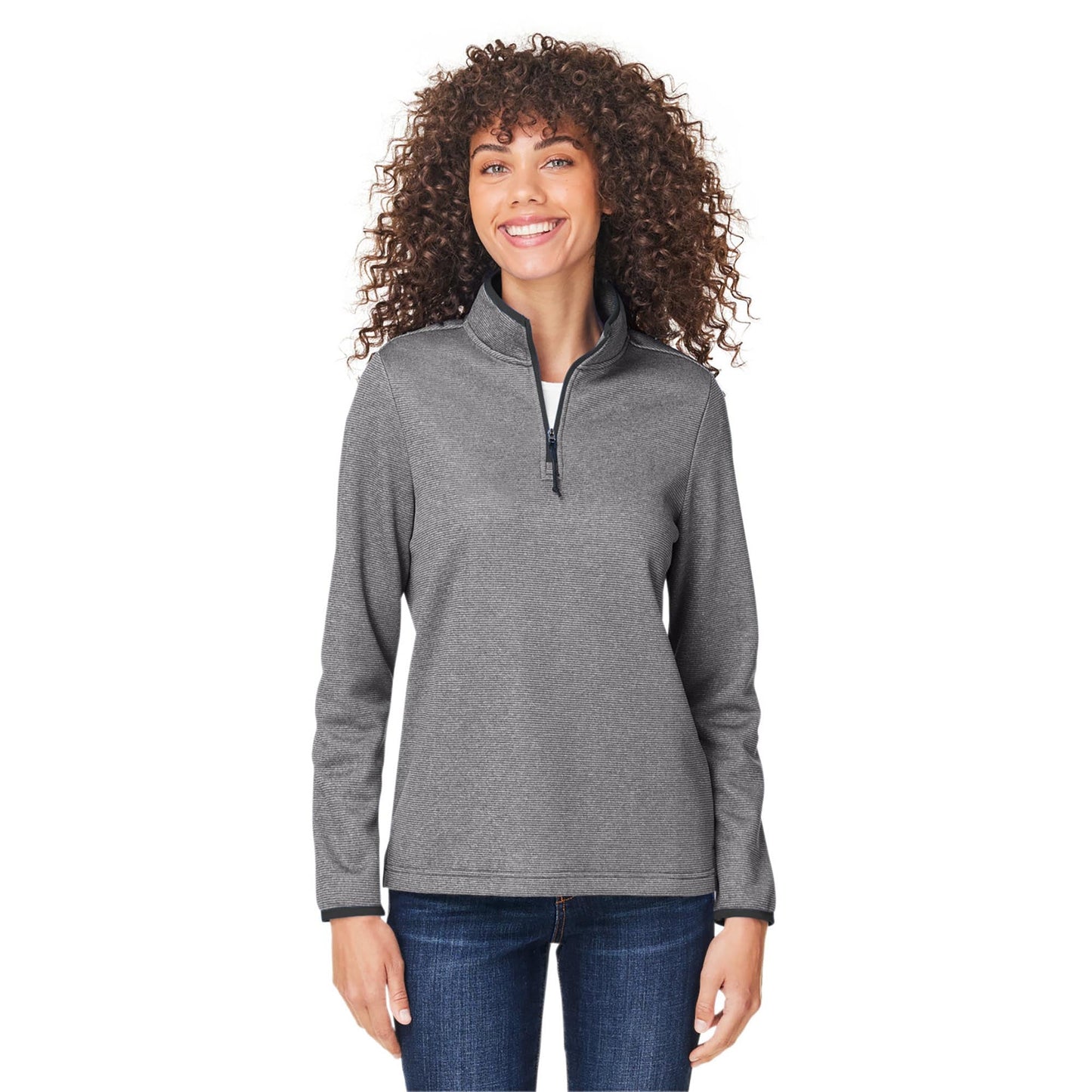 Black/White Jacket - Core 365 - Heathered Stripe