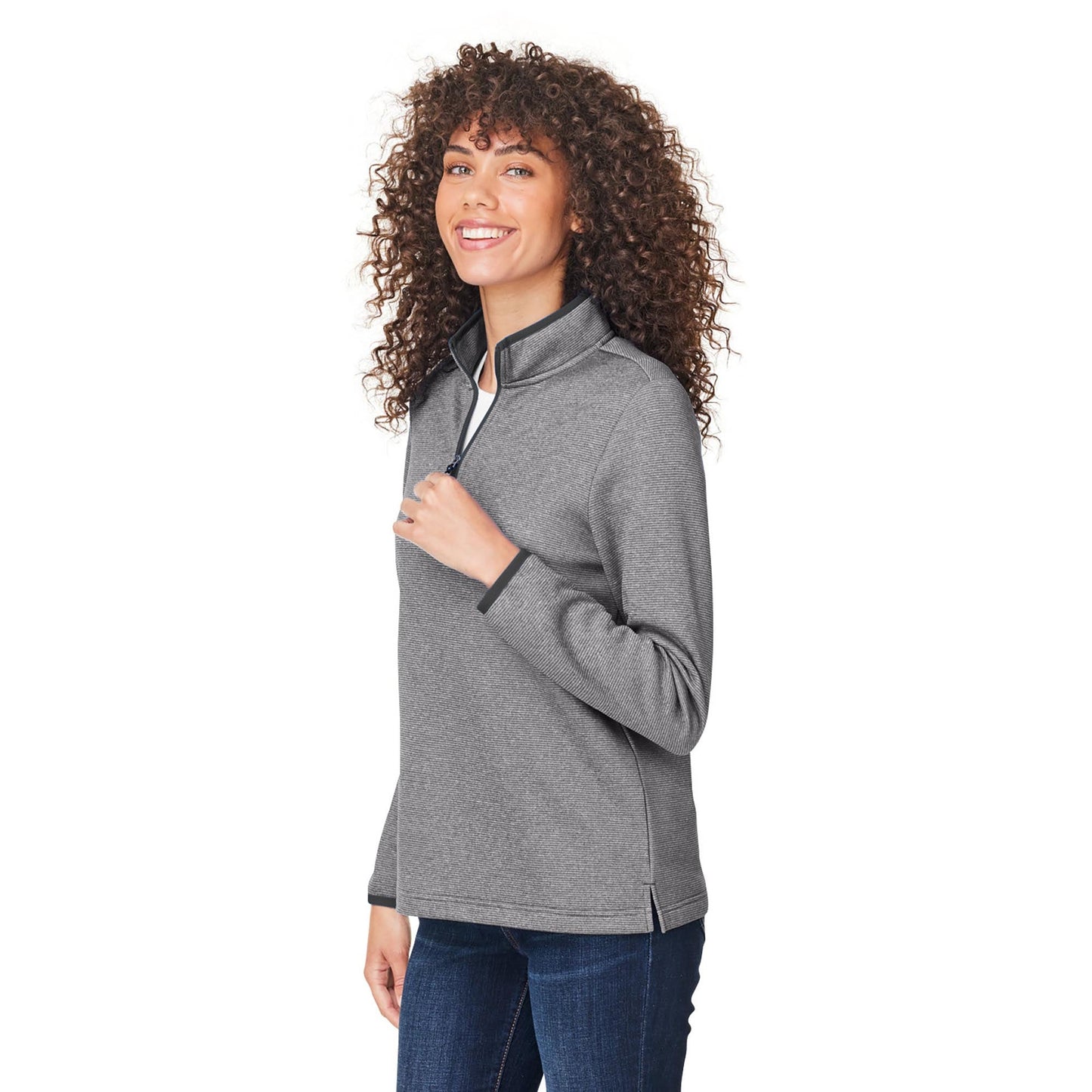 Black/White Jacket - Core 365 - Heathered Stripe