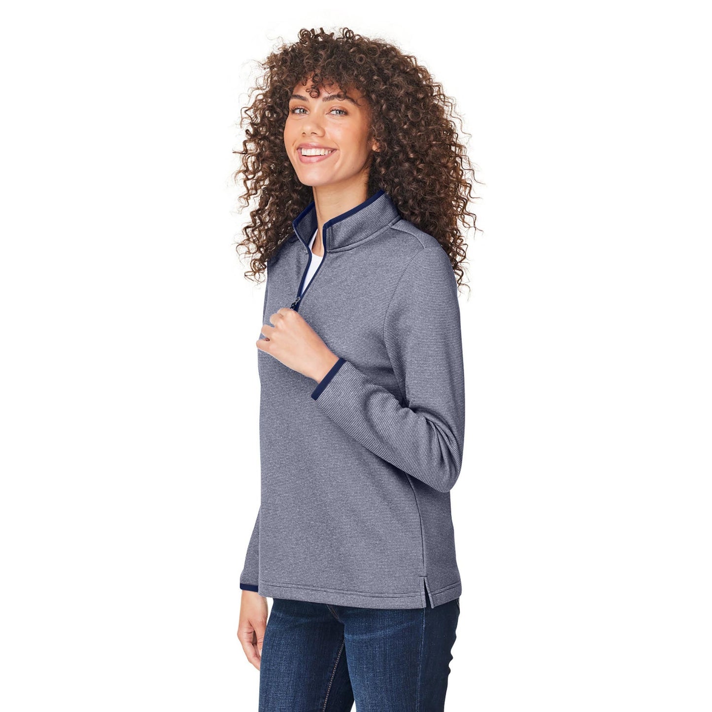 Black/White Jacket - Core 365 - Heathered Stripe