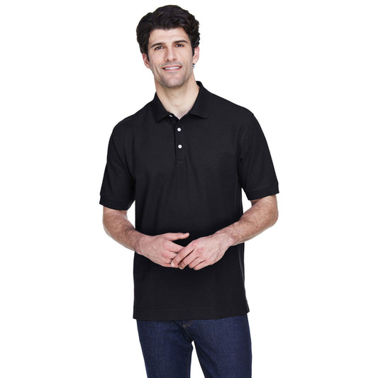 Black Polo Shirt - Devon & Jones - Pima Cotton Soft