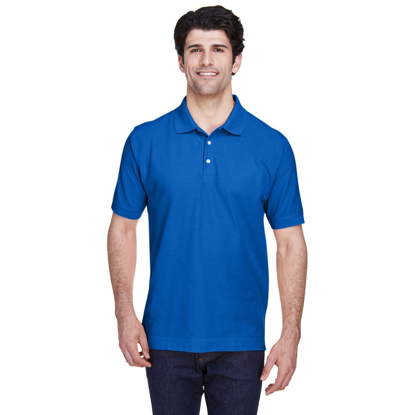 Black Polo Shirt - Devon & Jones - Pima Cotton Soft