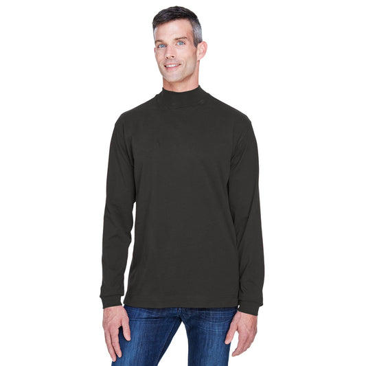 Black Sweatshirts - Soft Mock Turtleneck - Devon & Jones - Cotton Comfort