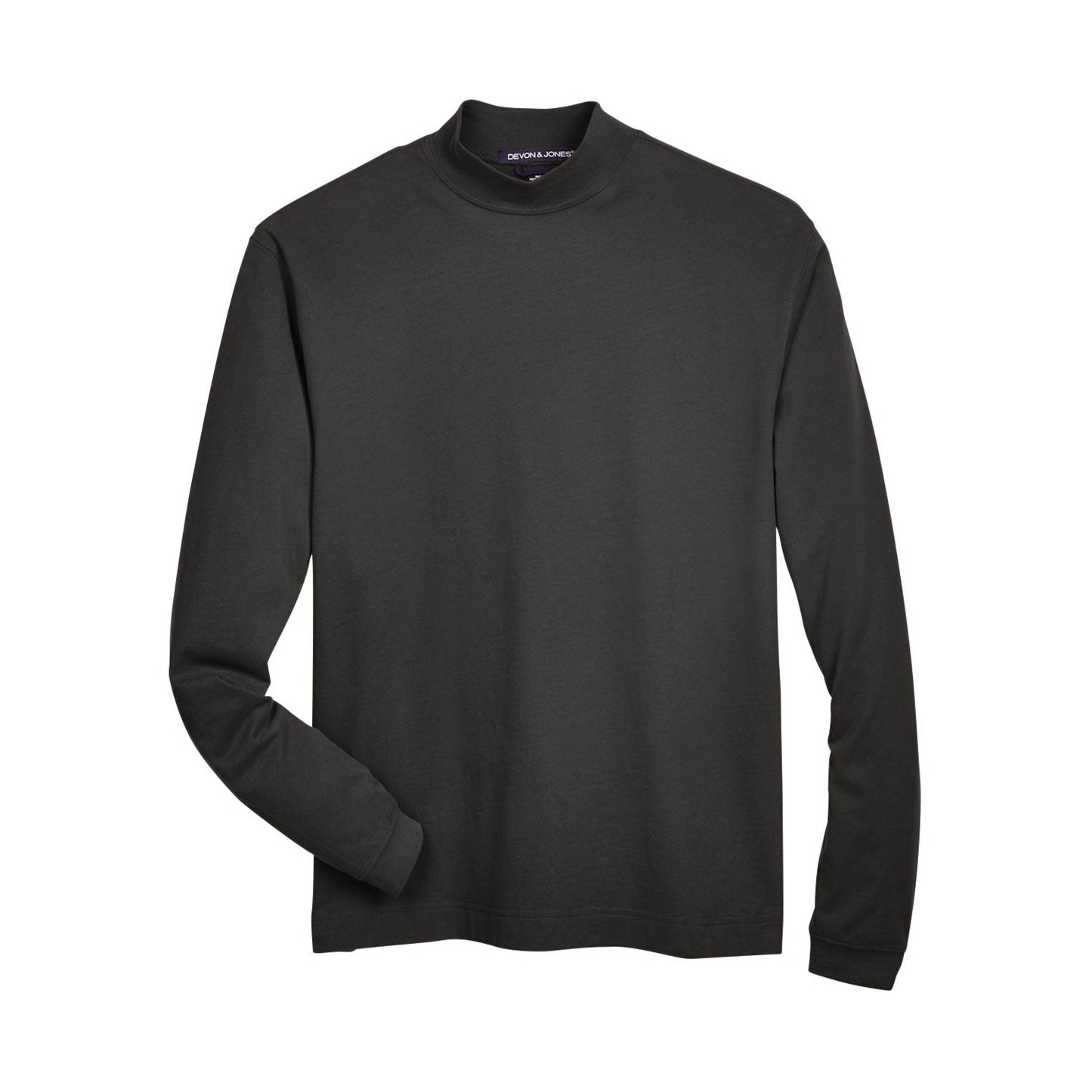 Black Sweatshirts - Soft Mock Turtleneck - Devon & Jones - Cotton Comfort