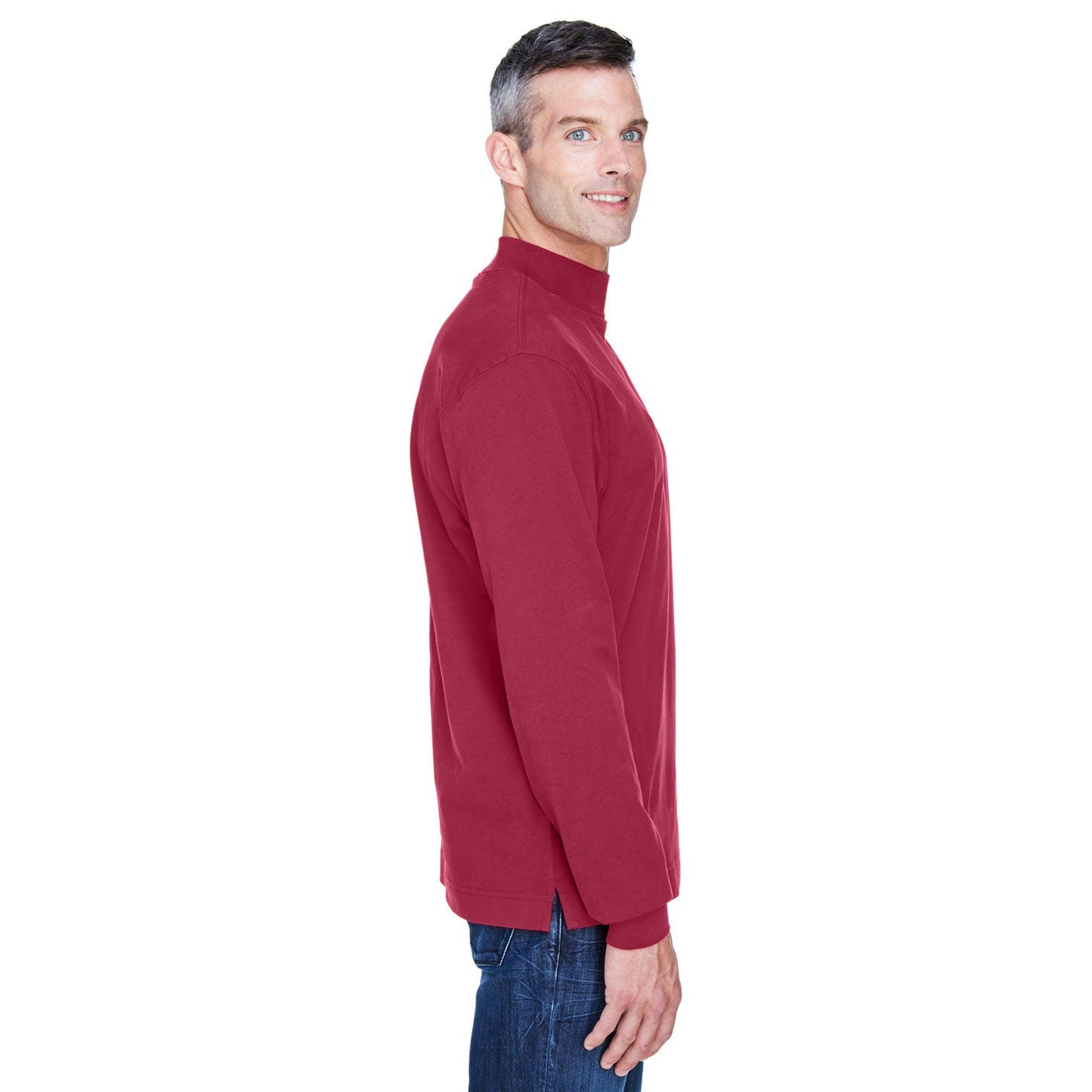 Black Sweatshirts - Soft Mock Turtleneck - Devon & Jones - Cotton Comfort