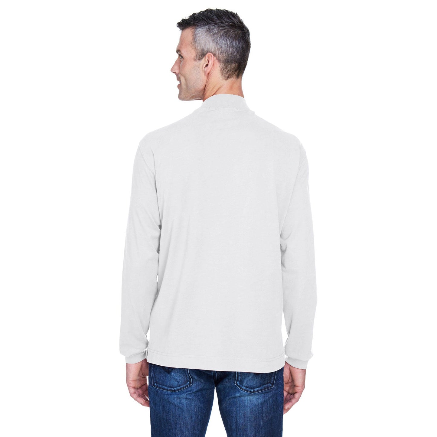 Black Sweatshirts - Soft Mock Turtleneck - Devon & Jones - Cotton Comfort