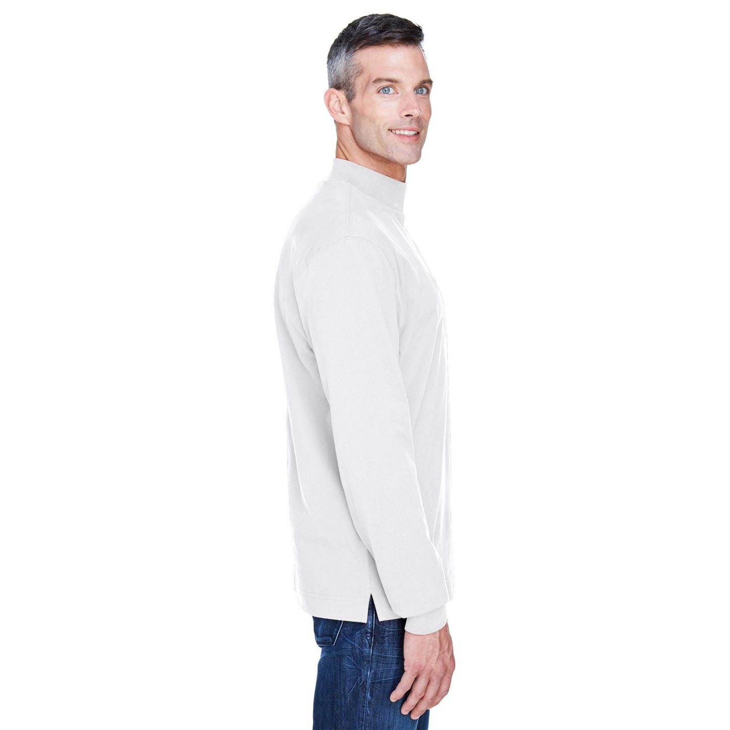 Black Sweatshirts - Soft Mock Turtleneck - Devon & Jones - Cotton Comfort