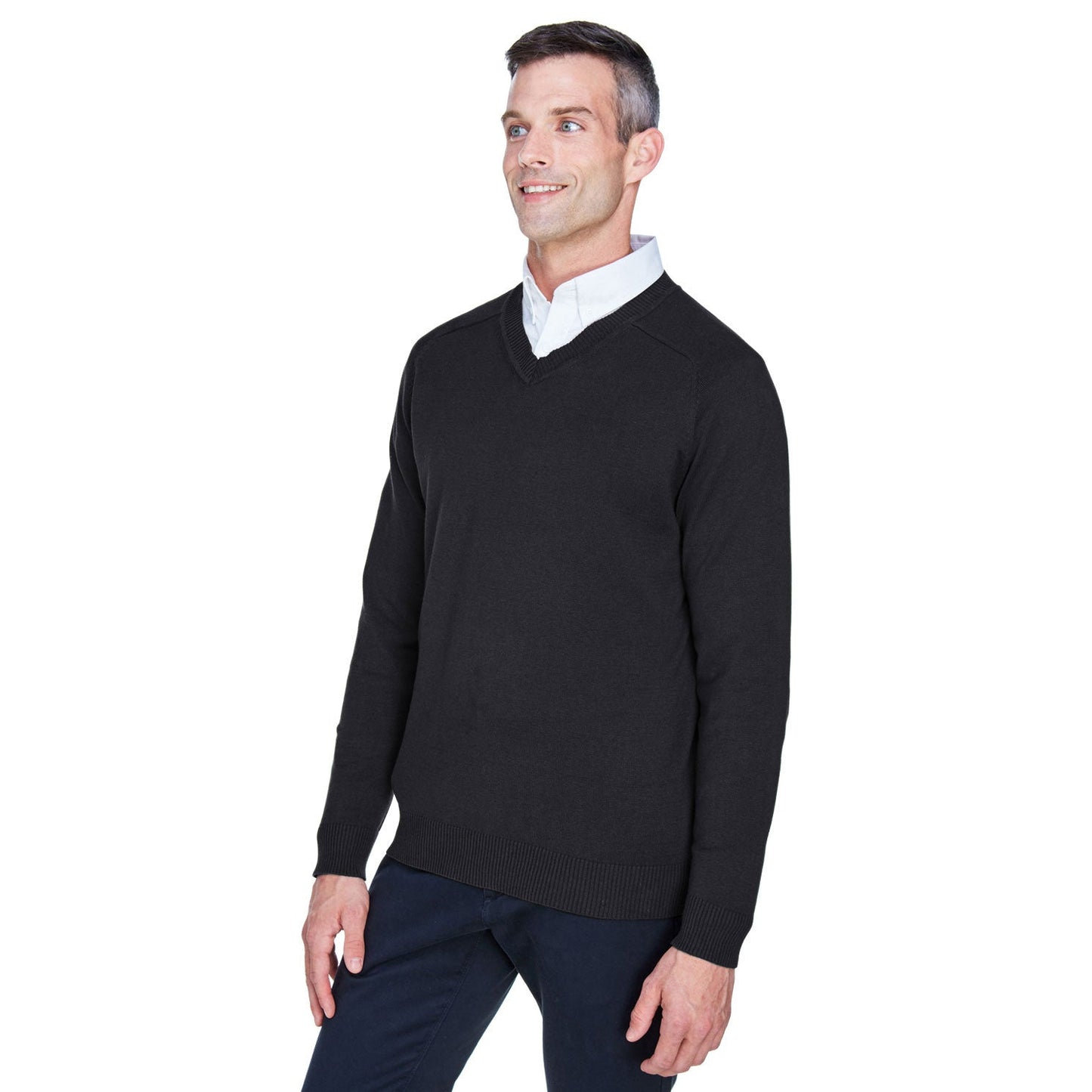 Black Sweaters - Lightweight Sweater - Devon & Jones - Cotton