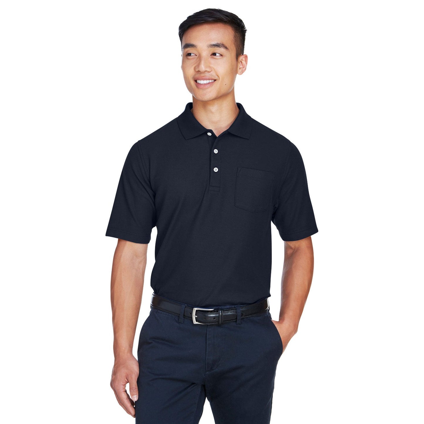 Black Polo Shirts - Devon & Jones - Comfortable Cotton
