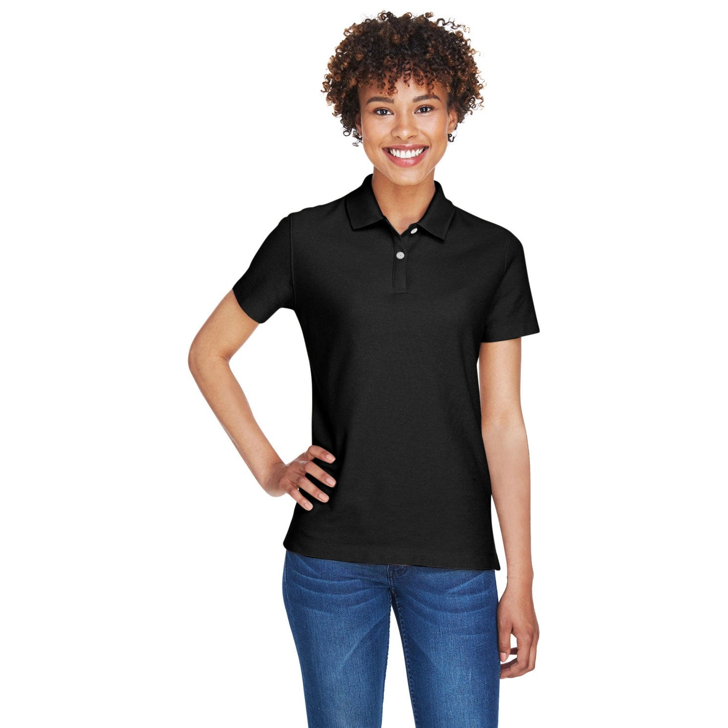 Black Polo Shirts - Devon & Jones - Moisture-Wicking