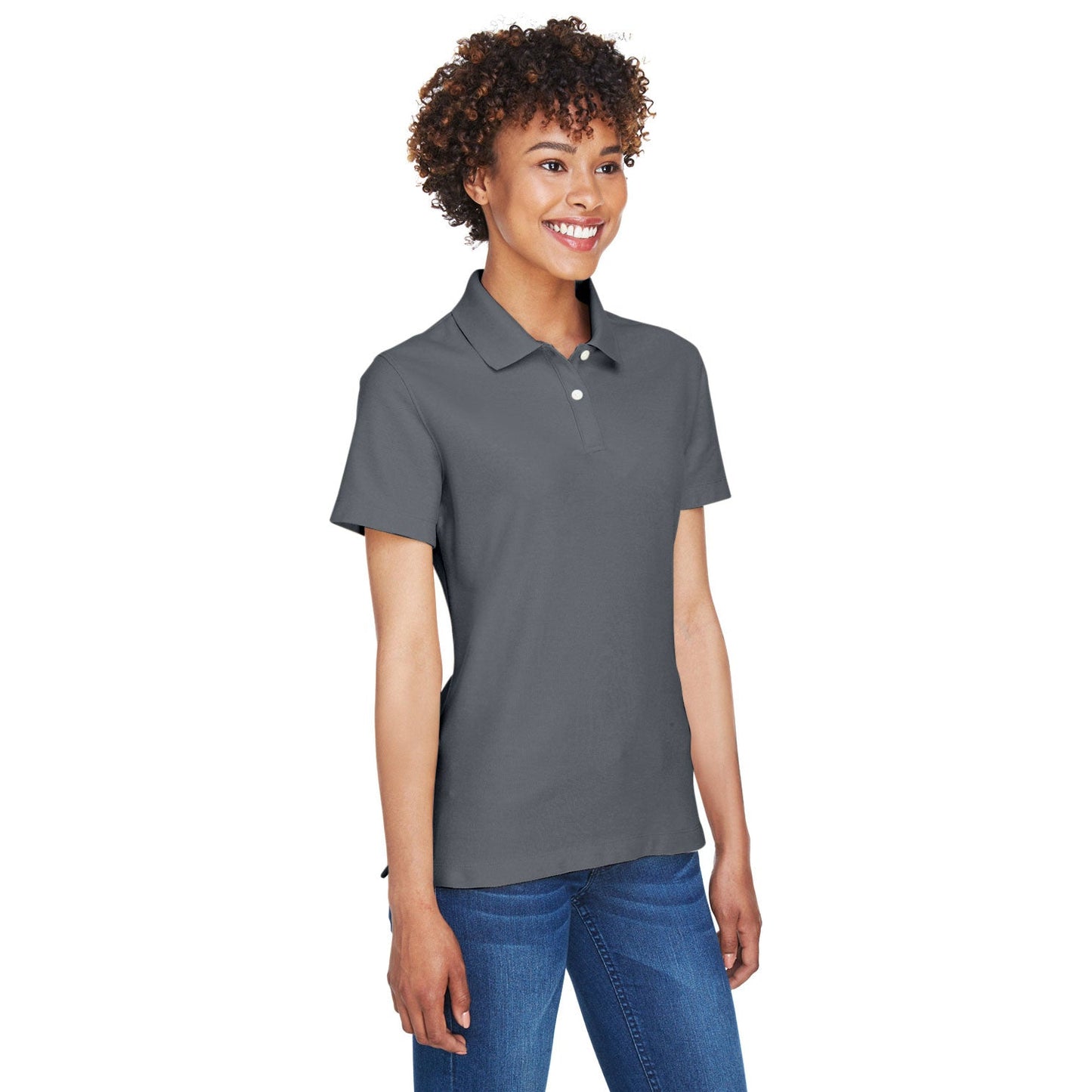 Black Polo Shirts - Devon & Jones - Moisture-Wicking
