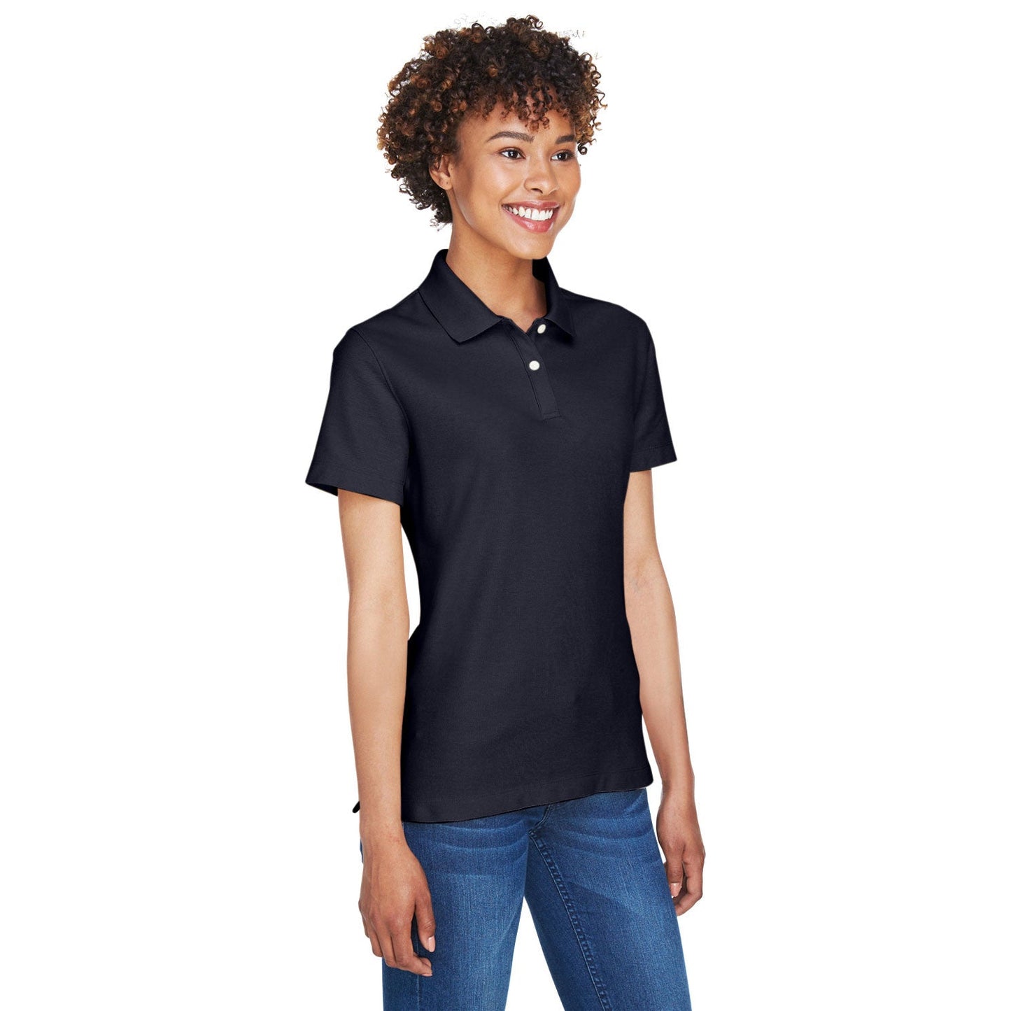 Black Polo Shirts - Devon & Jones - Moisture-Wicking