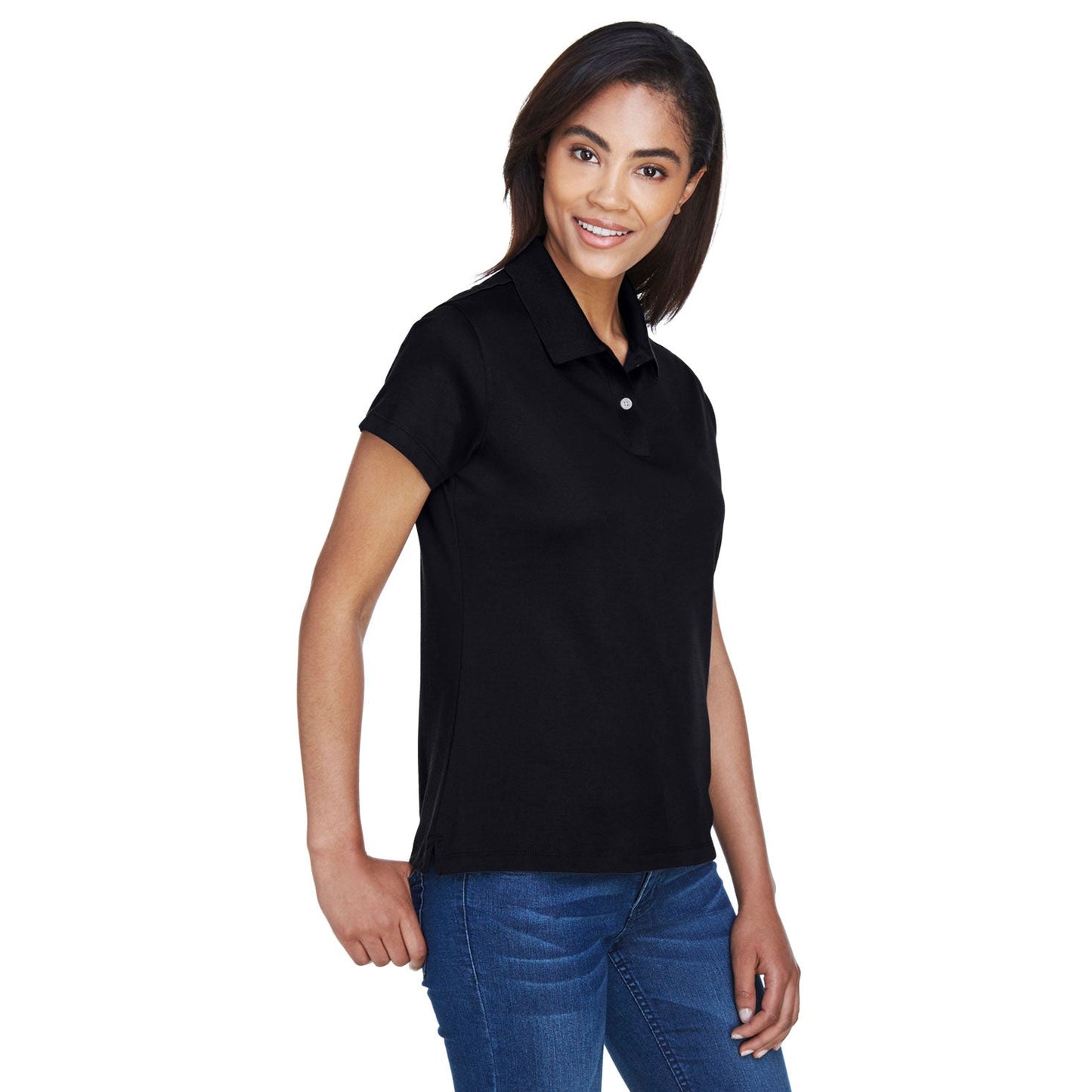 Black Polo Shirts - Devon & Jones - Comfortable Fit