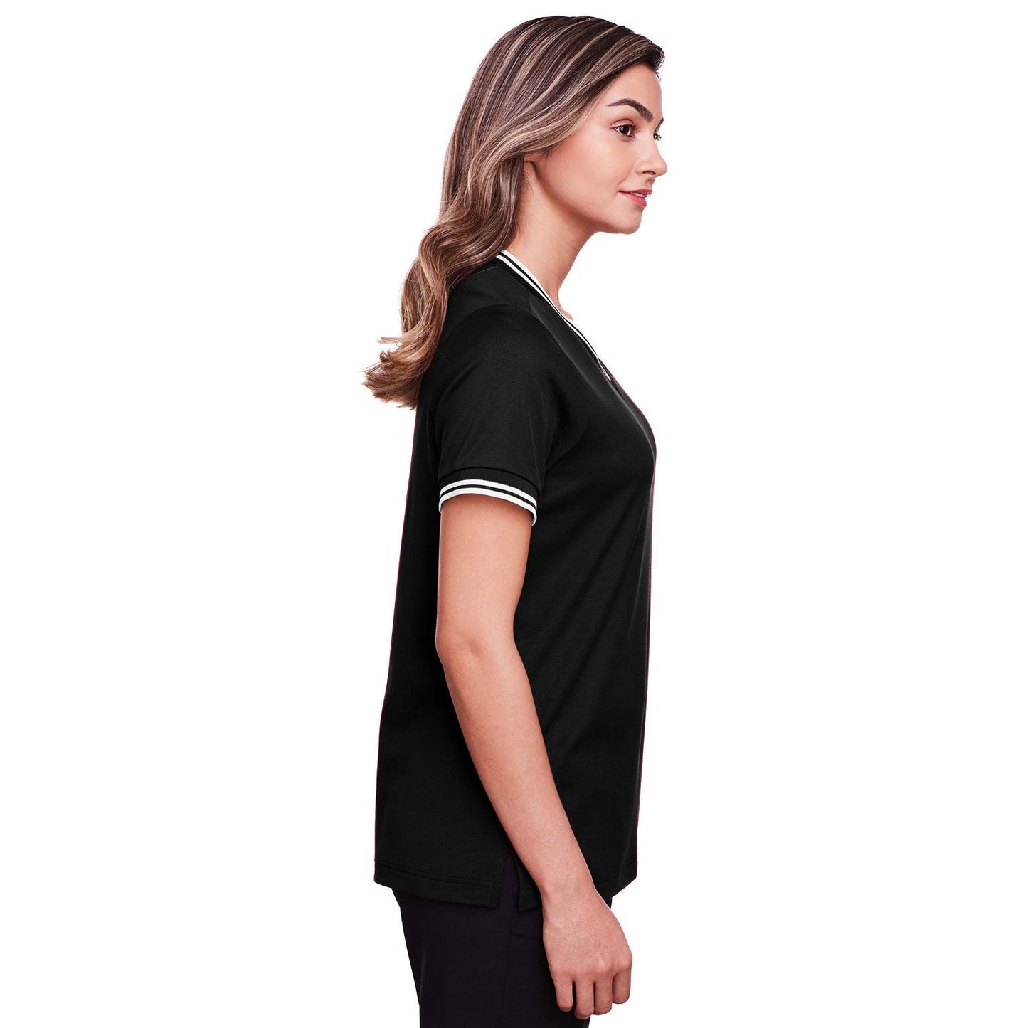 Black/White T-Shirts - Devon & Jones - Stylish V-Neck Top