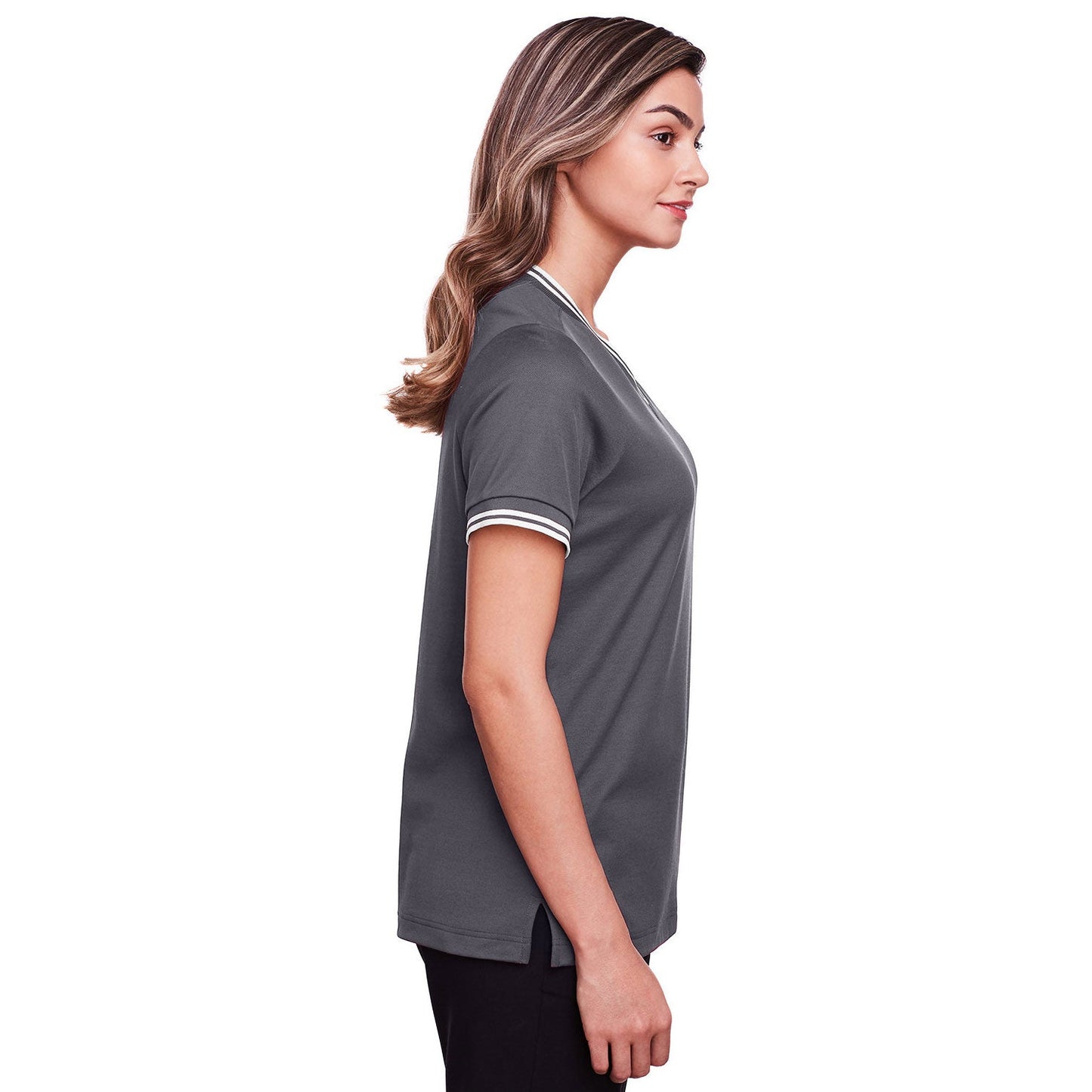 Black/White T-Shirts - Devon & Jones - Stylish V-Neck Top
