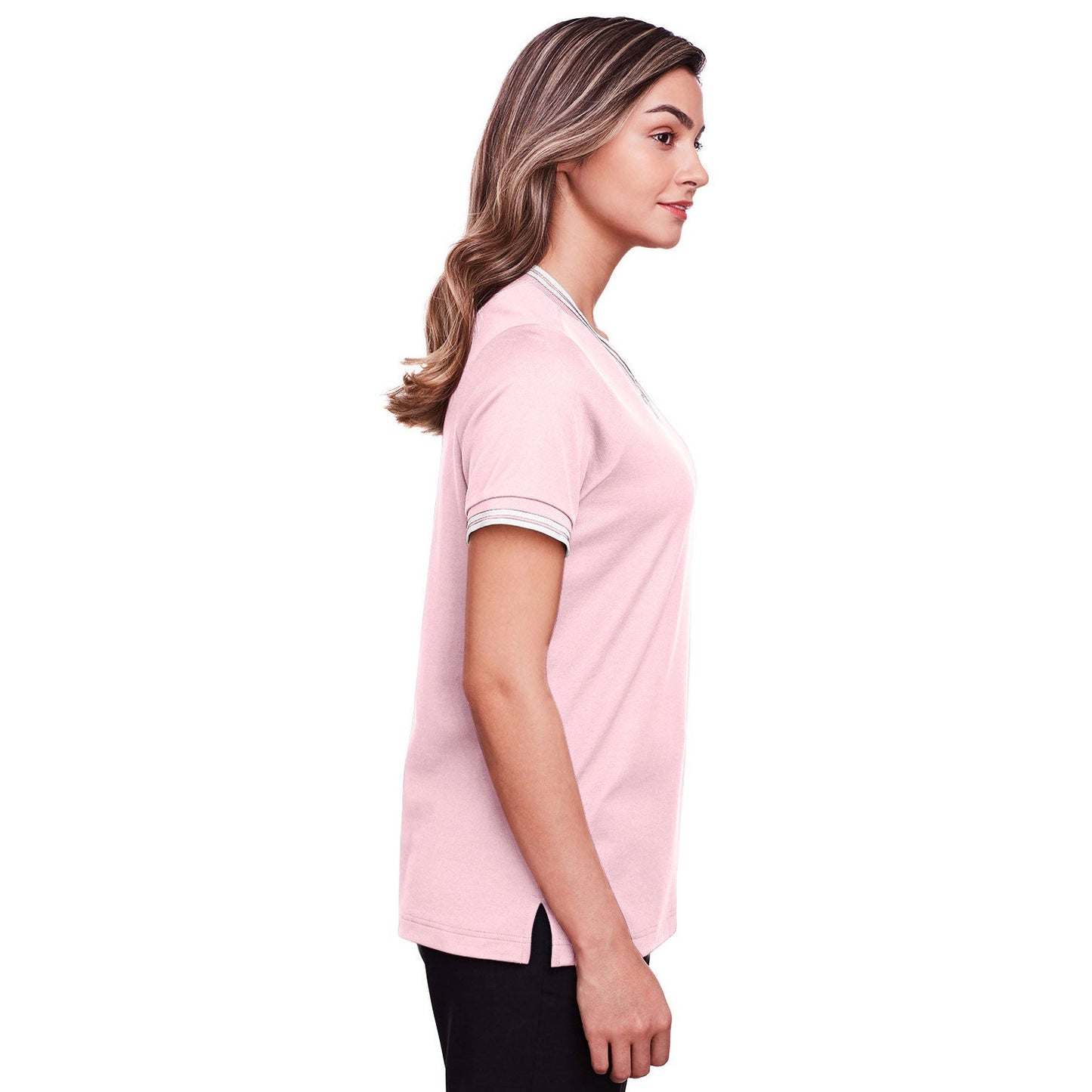 Black/White T-Shirts - Devon & Jones - Stylish V-Neck Top