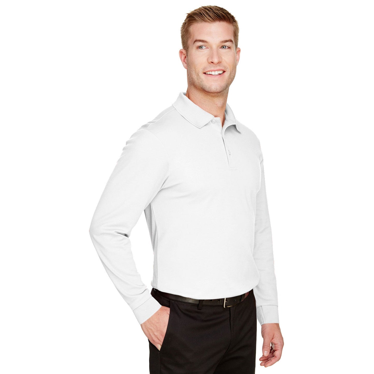 Black Polo Shirt - Devon & Jones - Performance Fabric