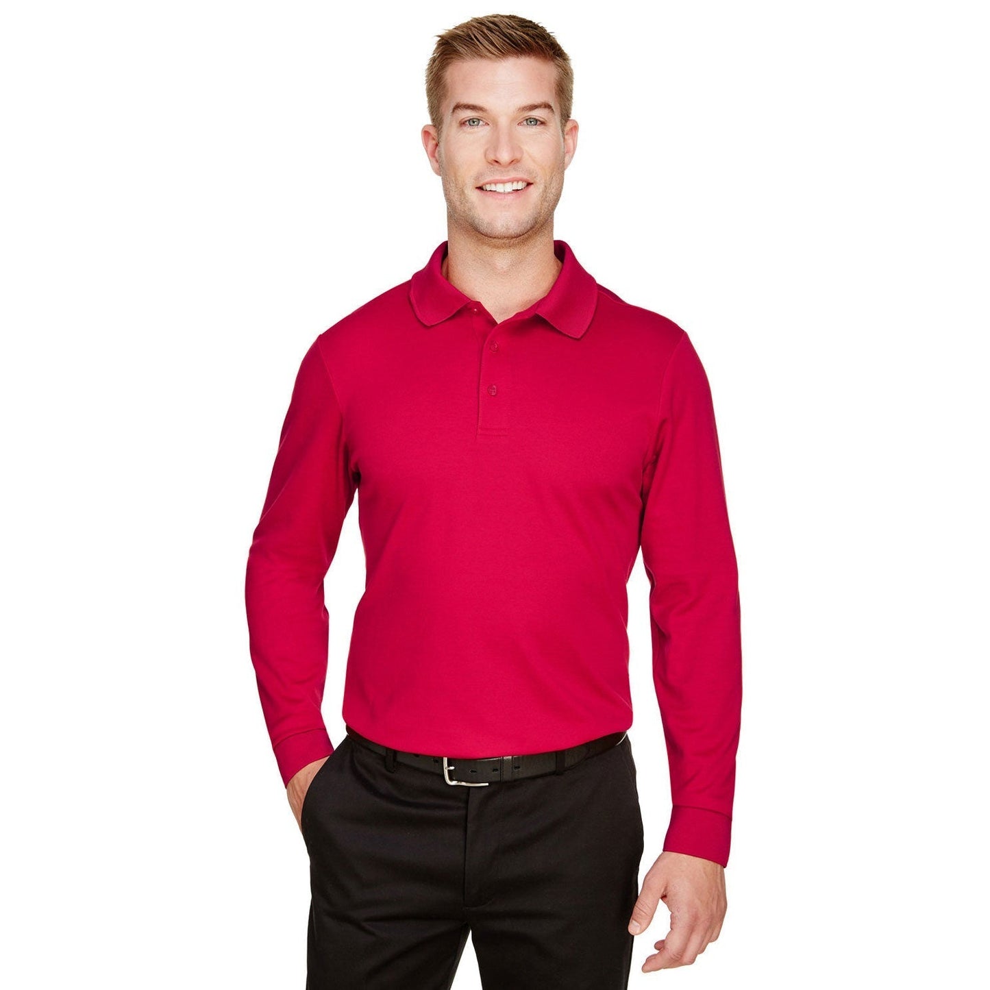 Black Performance Polo - Devon & Jones - Moisture Wicking