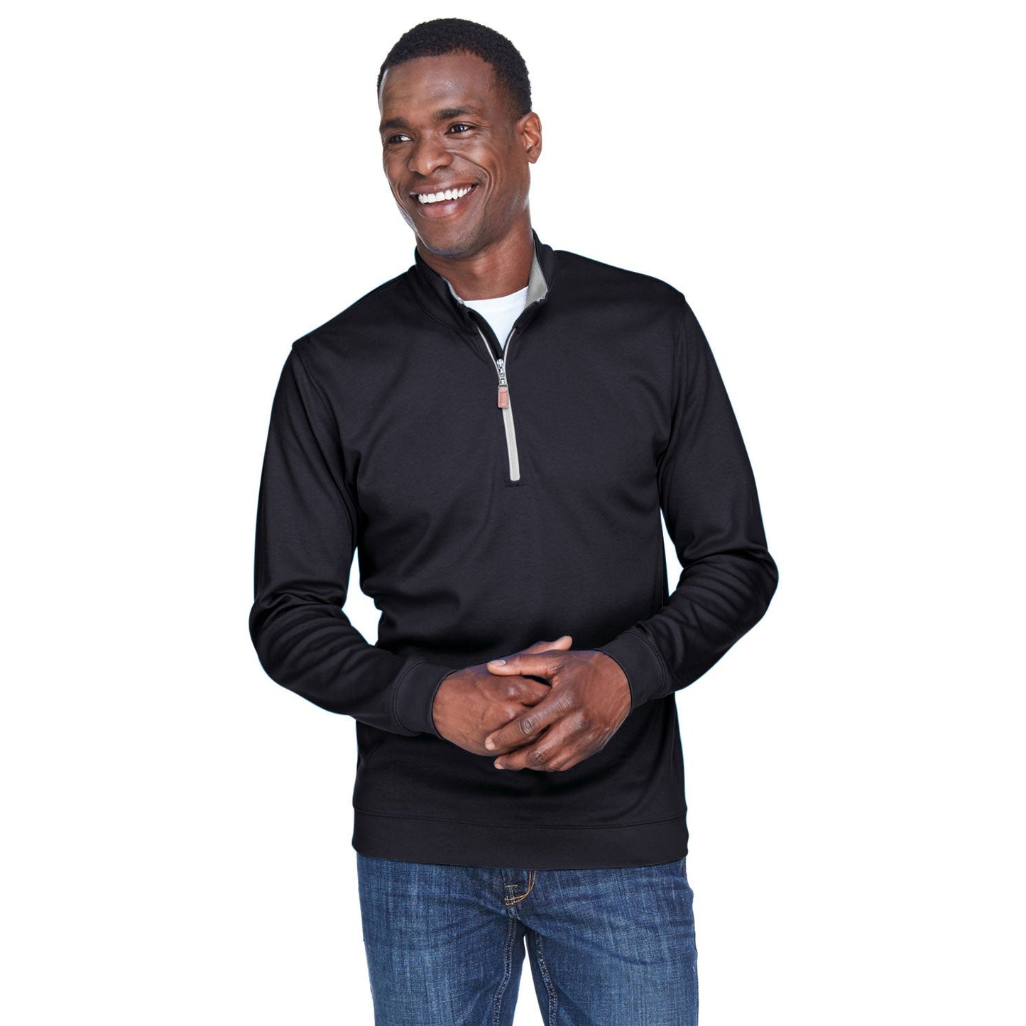 Black Sweatshirt - Devon & Jones - Moisture Wicking