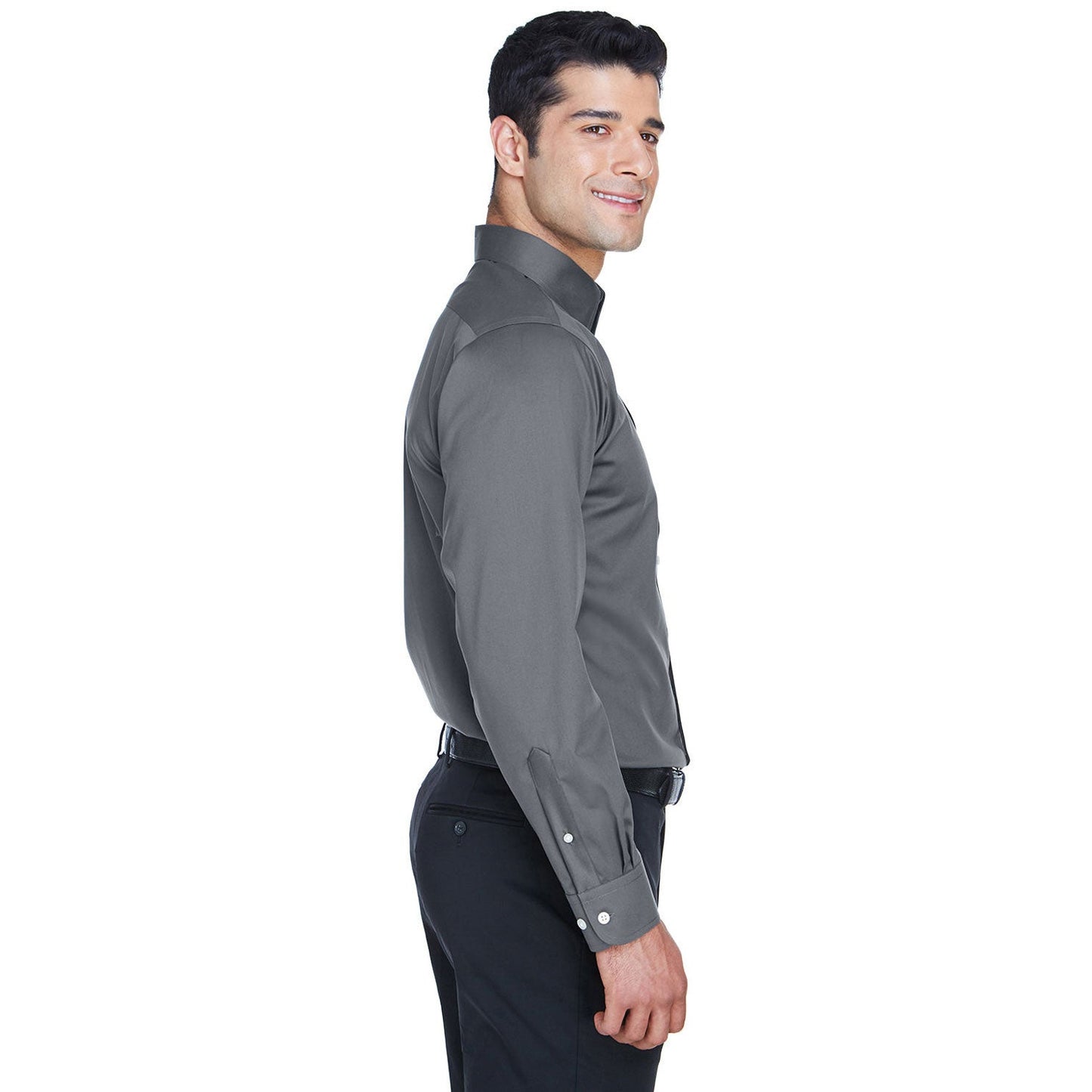 Black Button Up Shirt - Devon & Jones - Solid Stretch Twill