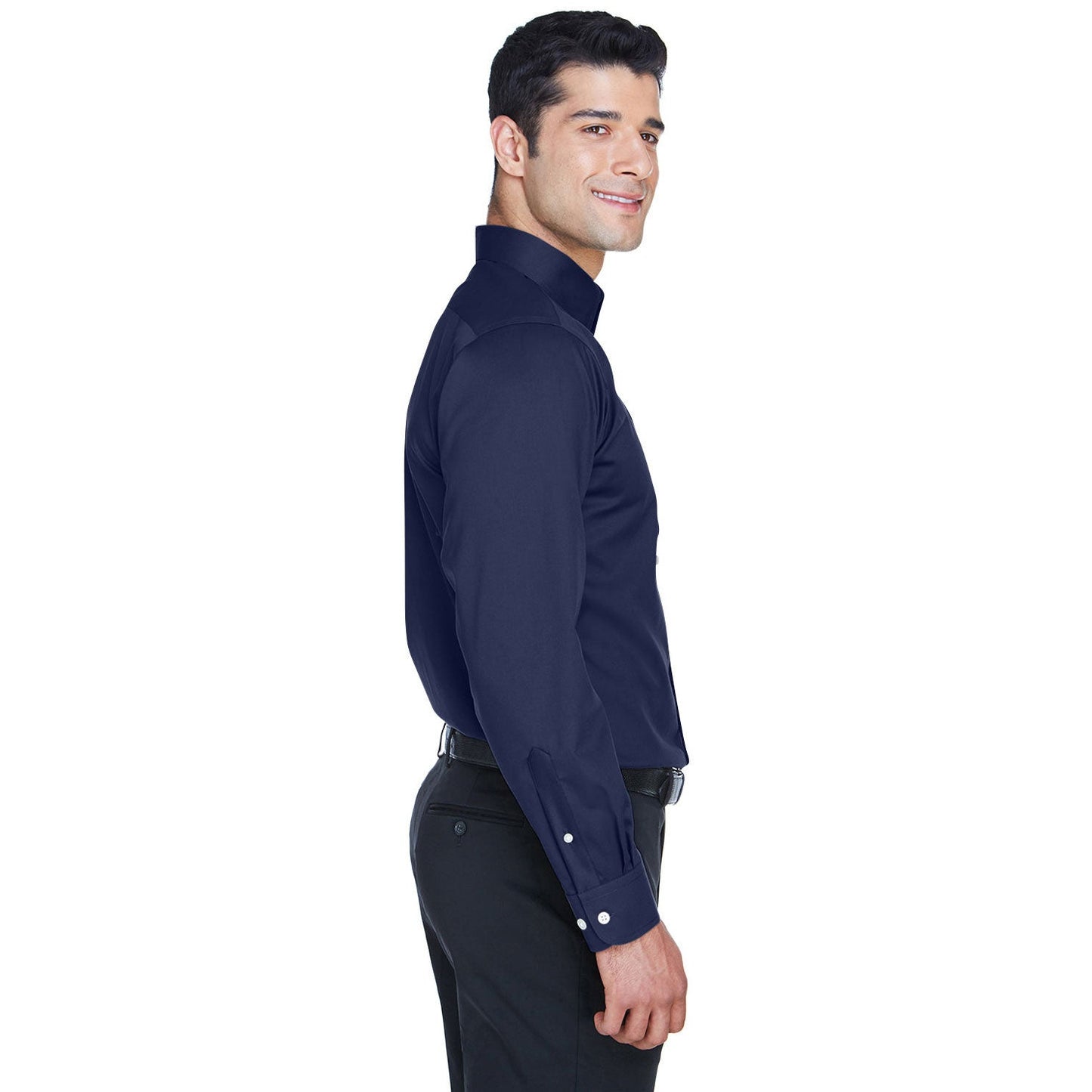 Black Button Up Shirt - Devon & Jones - Solid Stretch Twill