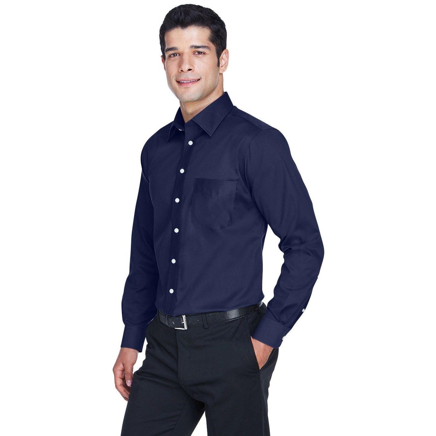 Black Button Up Shirt - Devon & Jones - Solid Stretch Twill