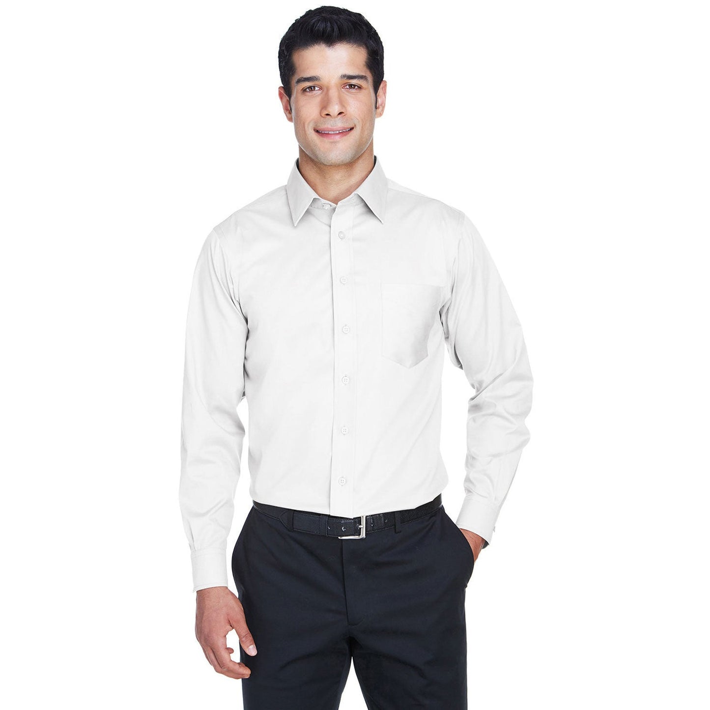 Black Button Up Shirt - Devon & Jones - Solid Stretch Twill