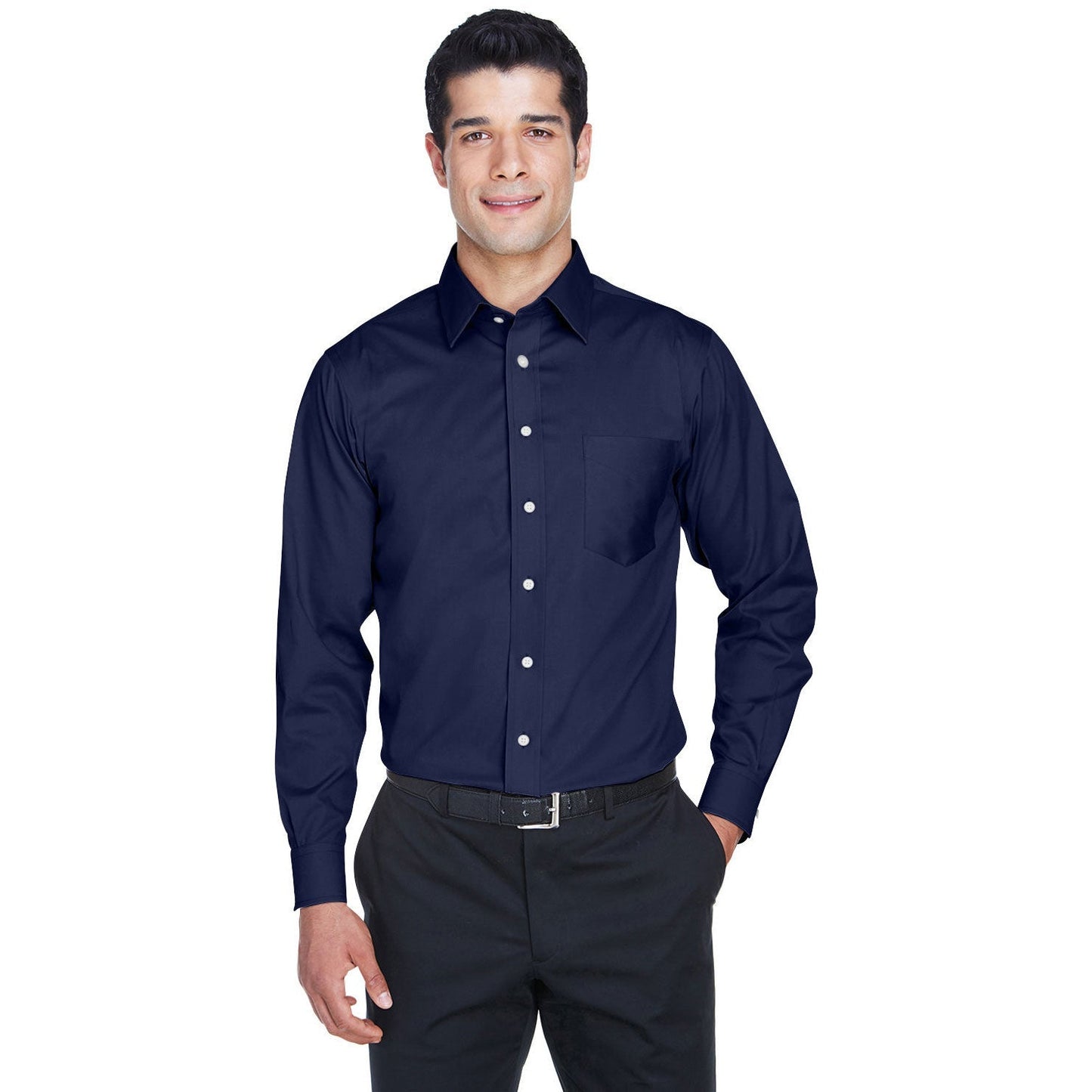 Black Button Up Shirts - Devon & Jones - Stretch Twill
