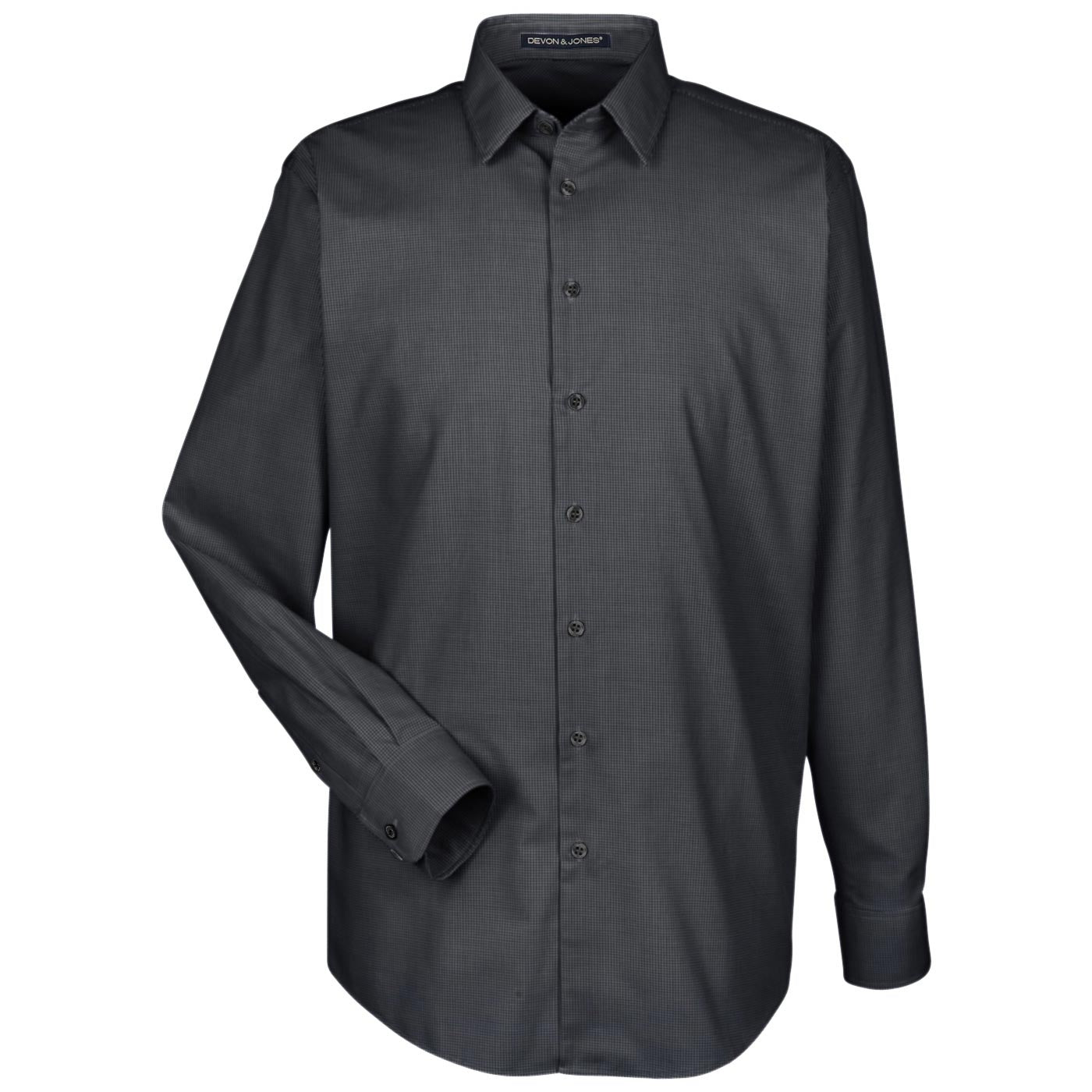 Black Button Up Shirt - Devon & Jones - Soft Cotton Blend