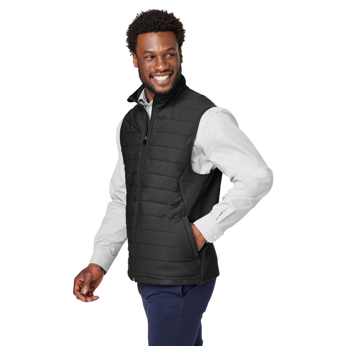 Black Melange Vest - Devon & Jones - Stylish Hybrid