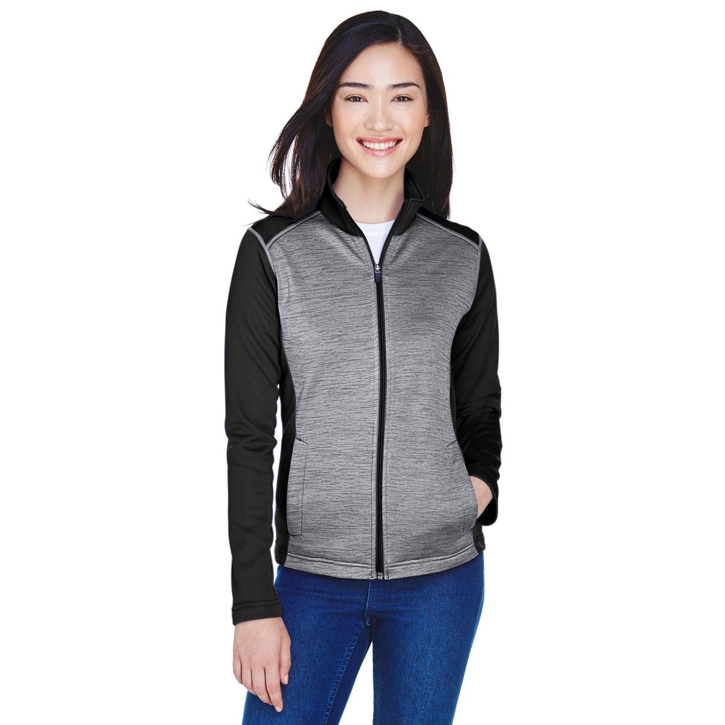 Black Heather Sweatshirt - Devon & Jones - Colorblock Fleece