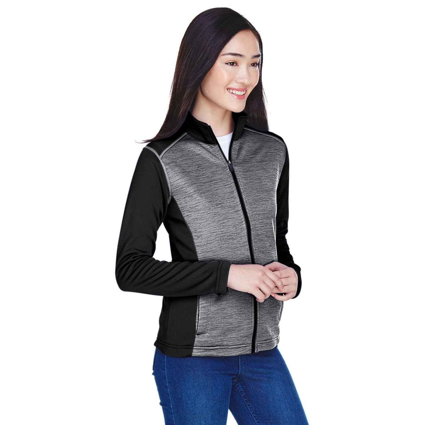 Black Heather Sweatshirt - Devon & Jones - Colorblock Fleece