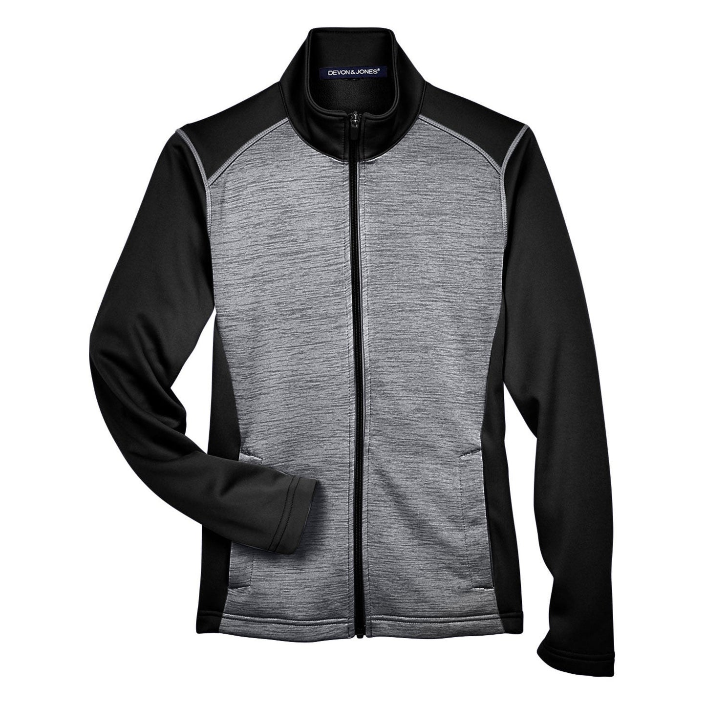 Black Heather Sweatshirt - Devon & Jones - Colorblock Fleece