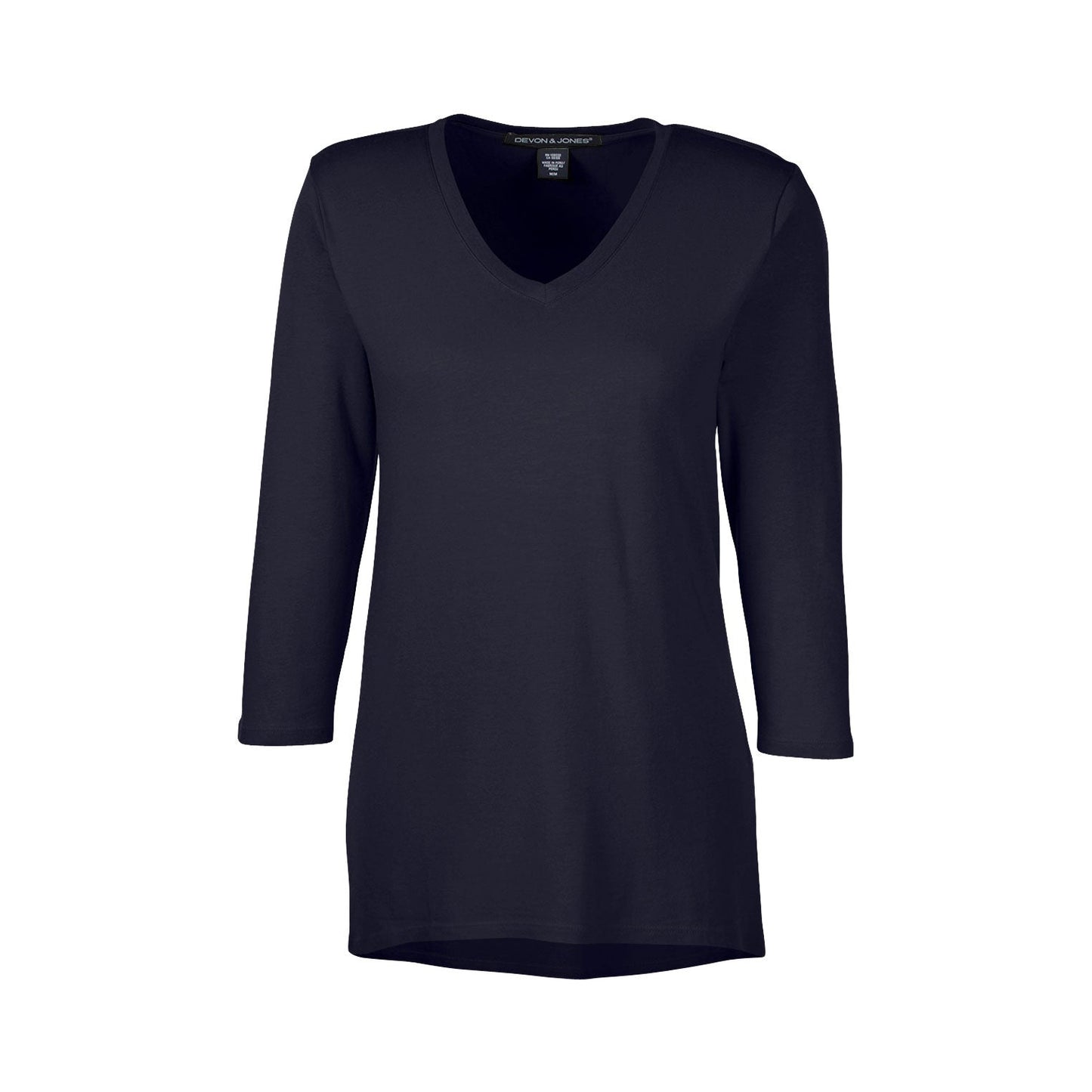 Black T-Shirt - Devon & Jones - Perfect Fit V-Neck