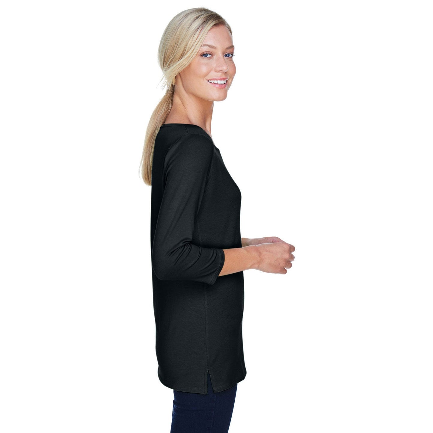 Black Blouses - Elegant Blouse - Devon & Jones - Soft Knit