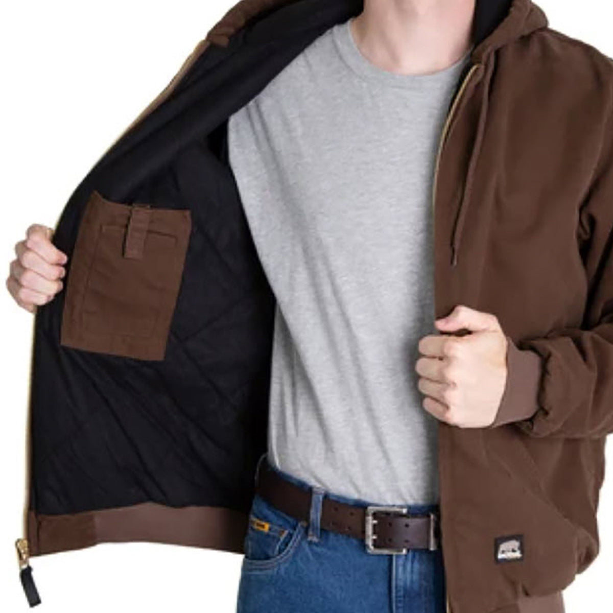 Black Jackets - Berne - Durable Hooded Jacket