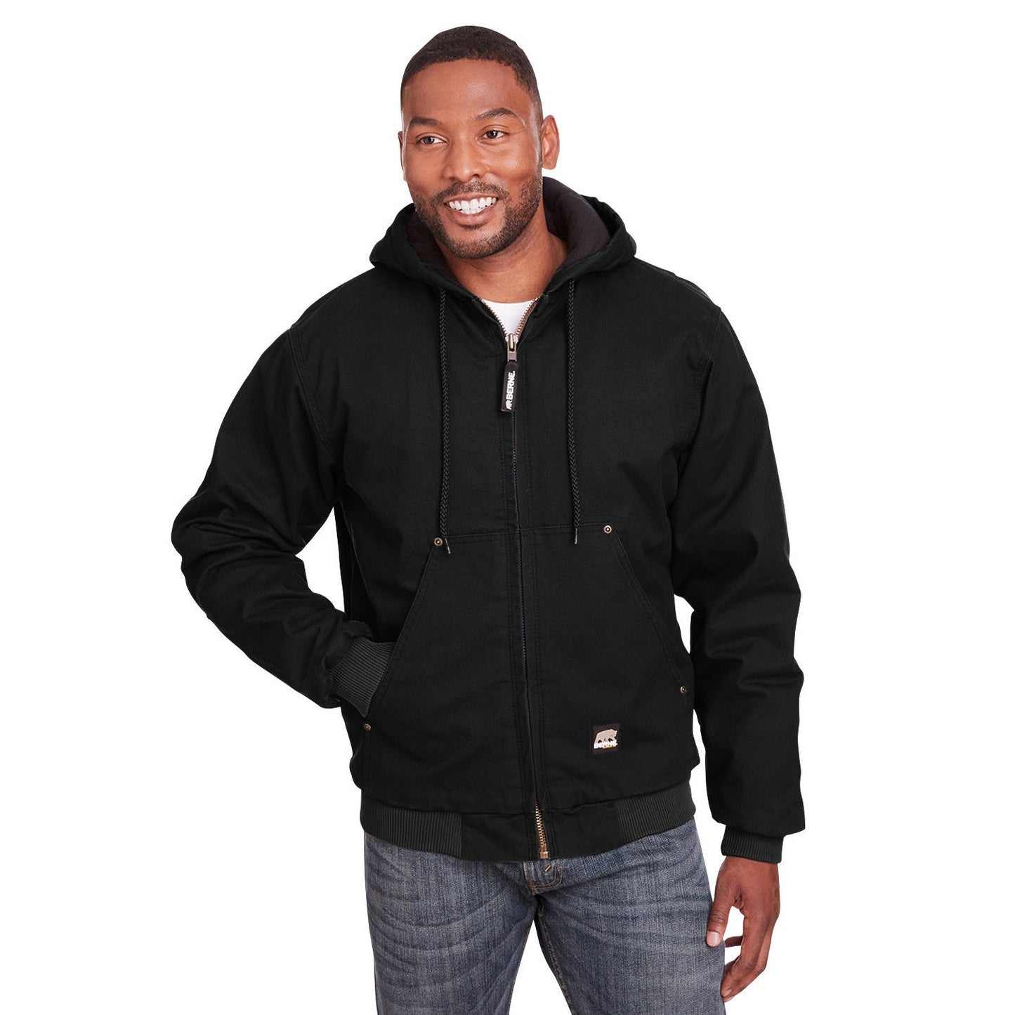 Black Jackets - Berne - Durable Hooded Jacket
