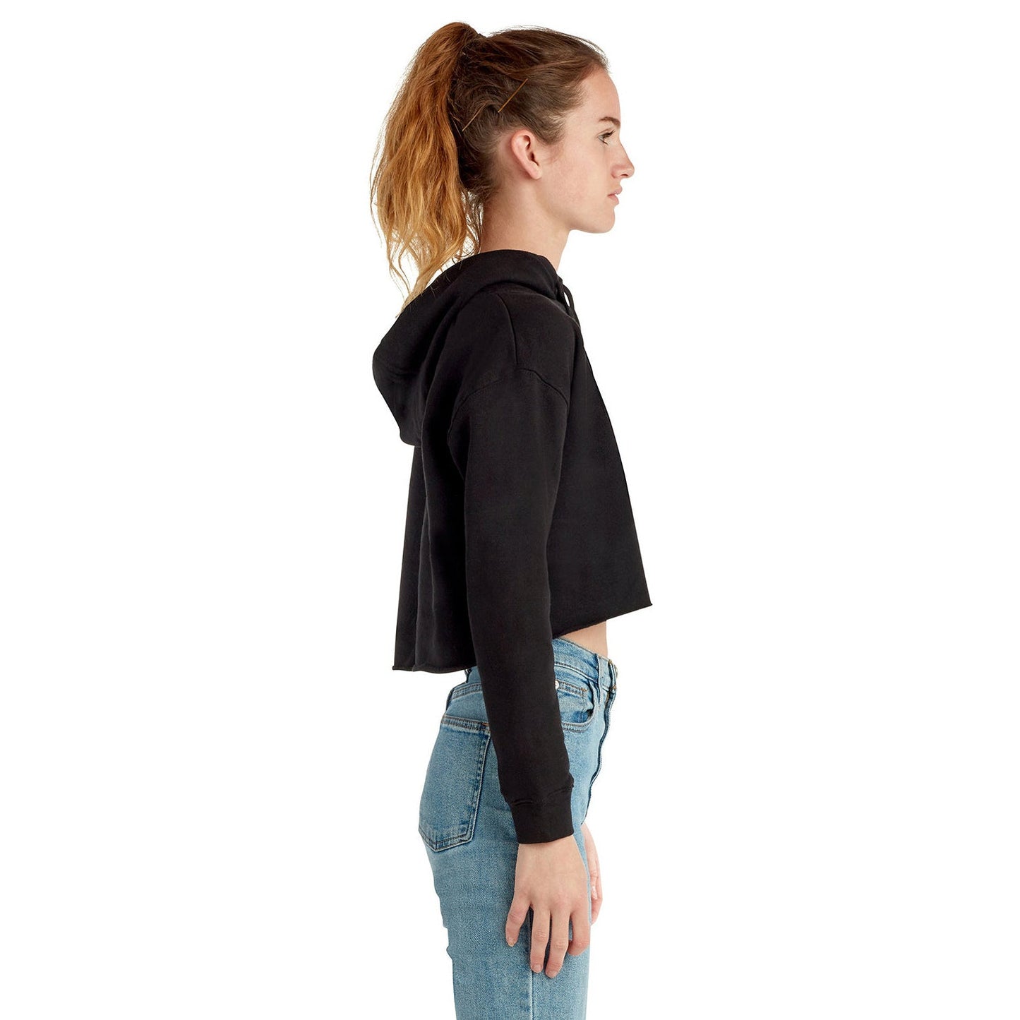 Black Cropped Hoodie - Lane Seven - Soft Fleece