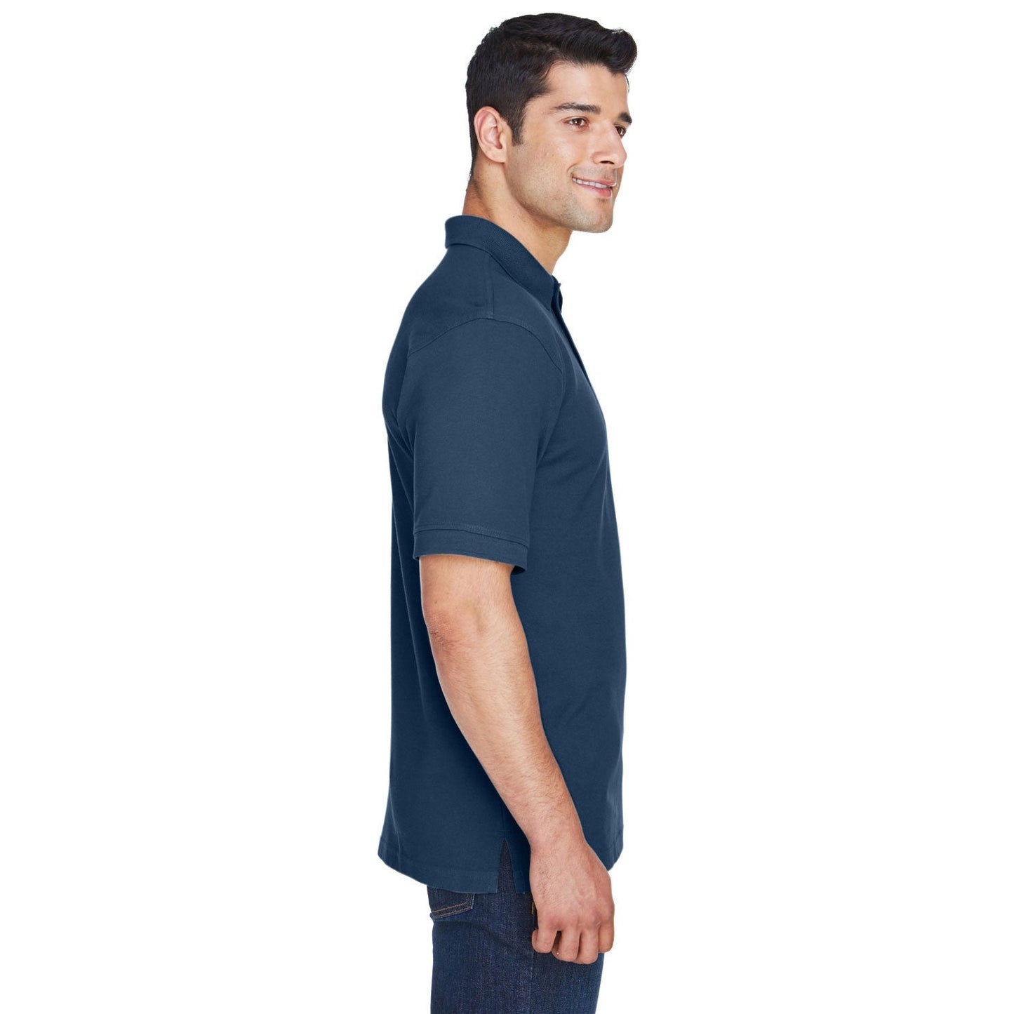 Black Polo Shirt - Harriton - Ringspun Cotton Pique
