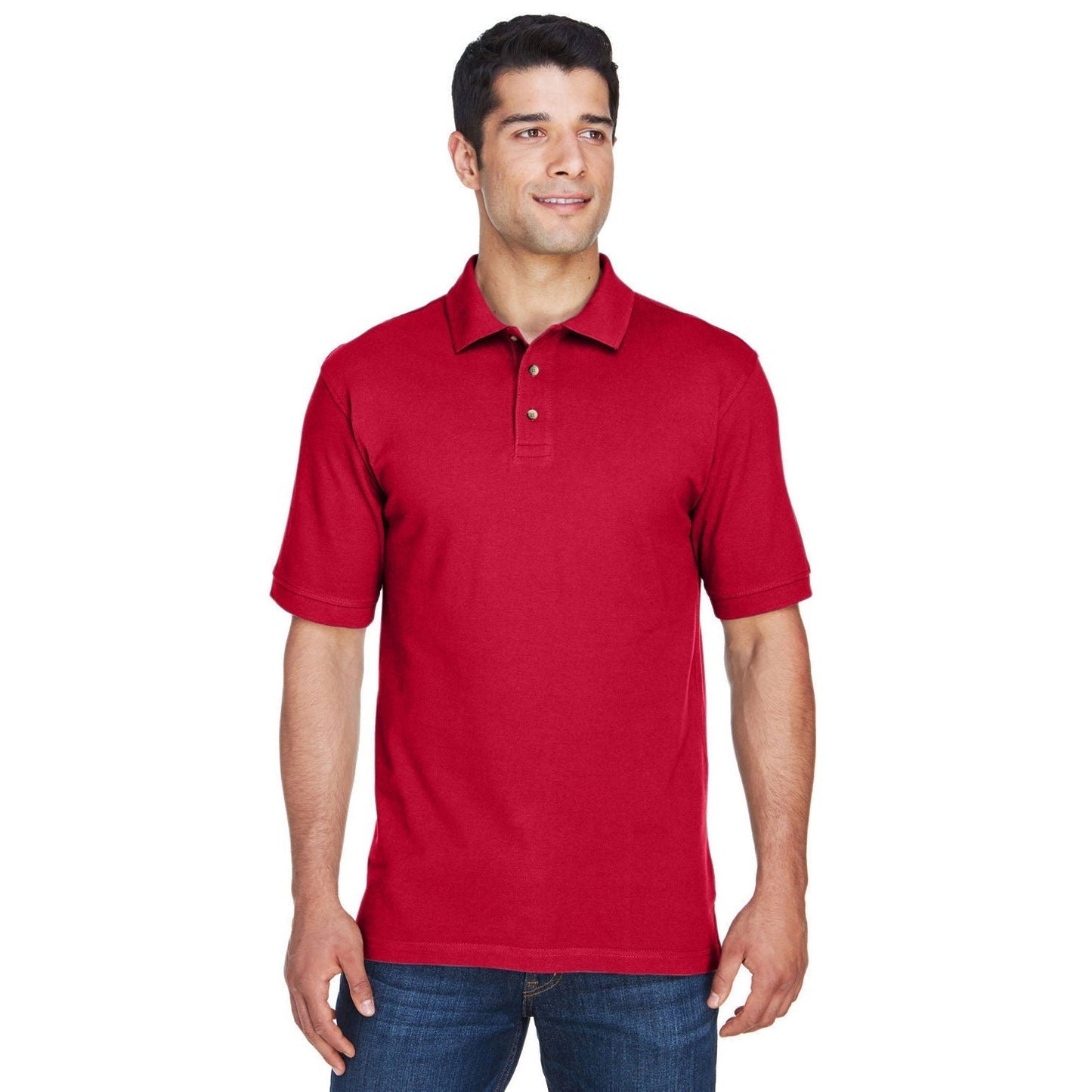Black Polo Shirt - Harriton - Ringspun Cotton Pique